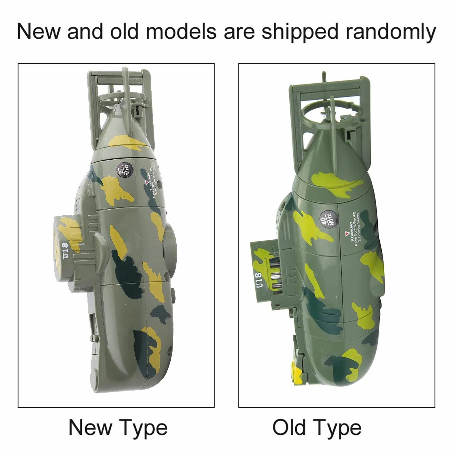 Mini Symulacja Wojskowy Pilot Zdalnego Sterowania 6-kanałowy Model łodzi Podwodnej Zielony