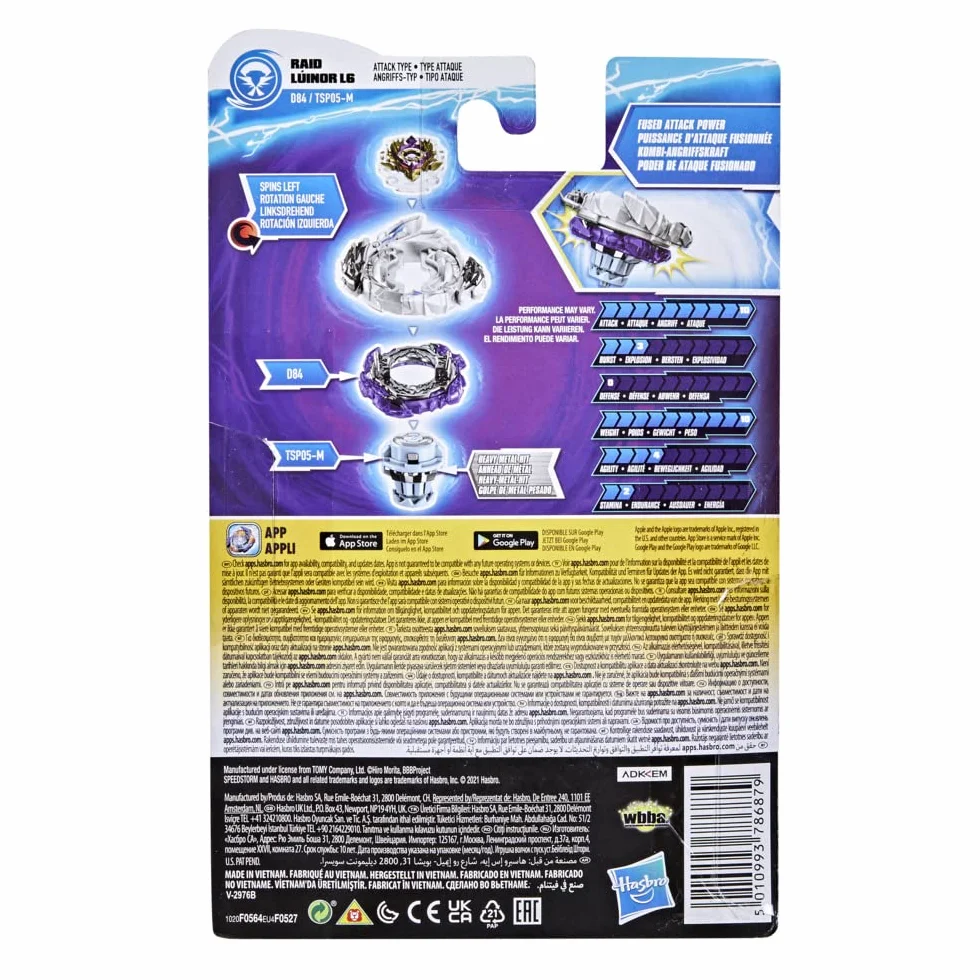 Hasbro BEYBLADE Burst Surge Speedstorm Raid Luinor L6 bączek startowy – bączek bojowy z rozrusznikiem