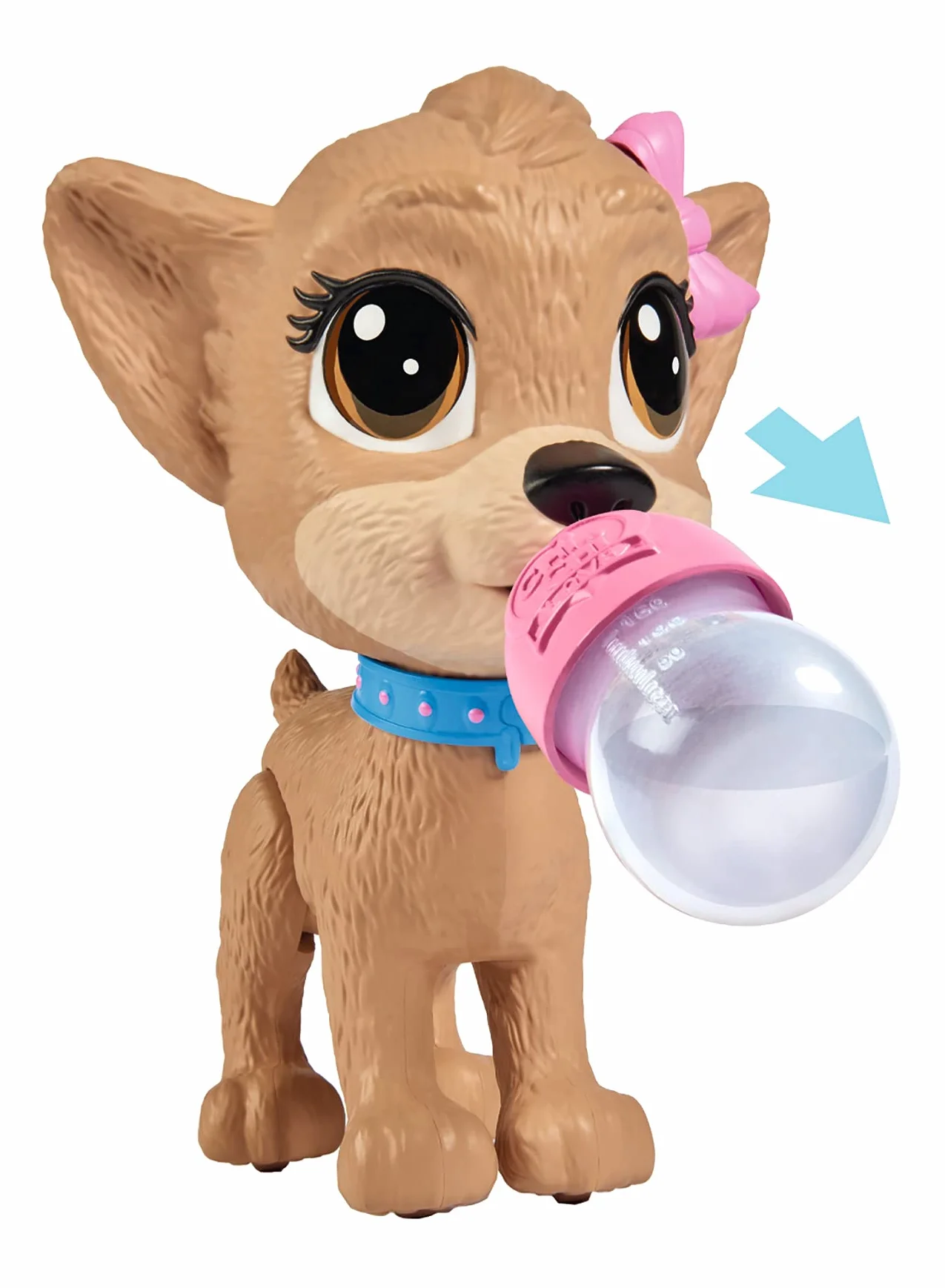 Simba 105893460 ChiChi Love Pii Pii Puppy Szczeniak 20 cm, piesek sikający, chodzi na smyczy, szczeniak z bajki dla dzieci od 3 lat