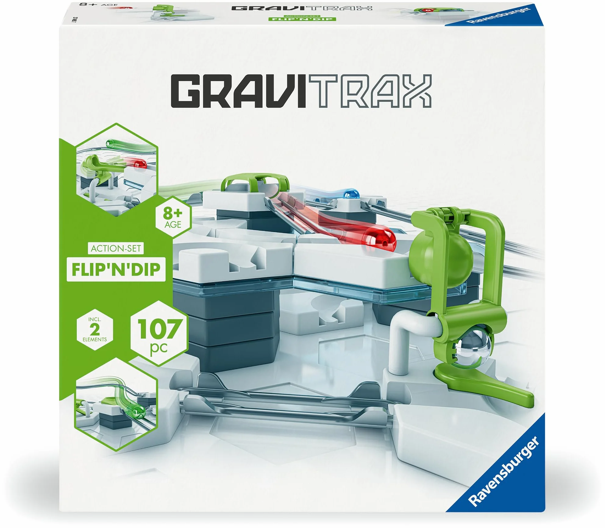 Ravensburger GraviTrax zestaw akcji Flip`n`Dip - tor dla kulek i zabawka konstrukcyjna od 8 lat