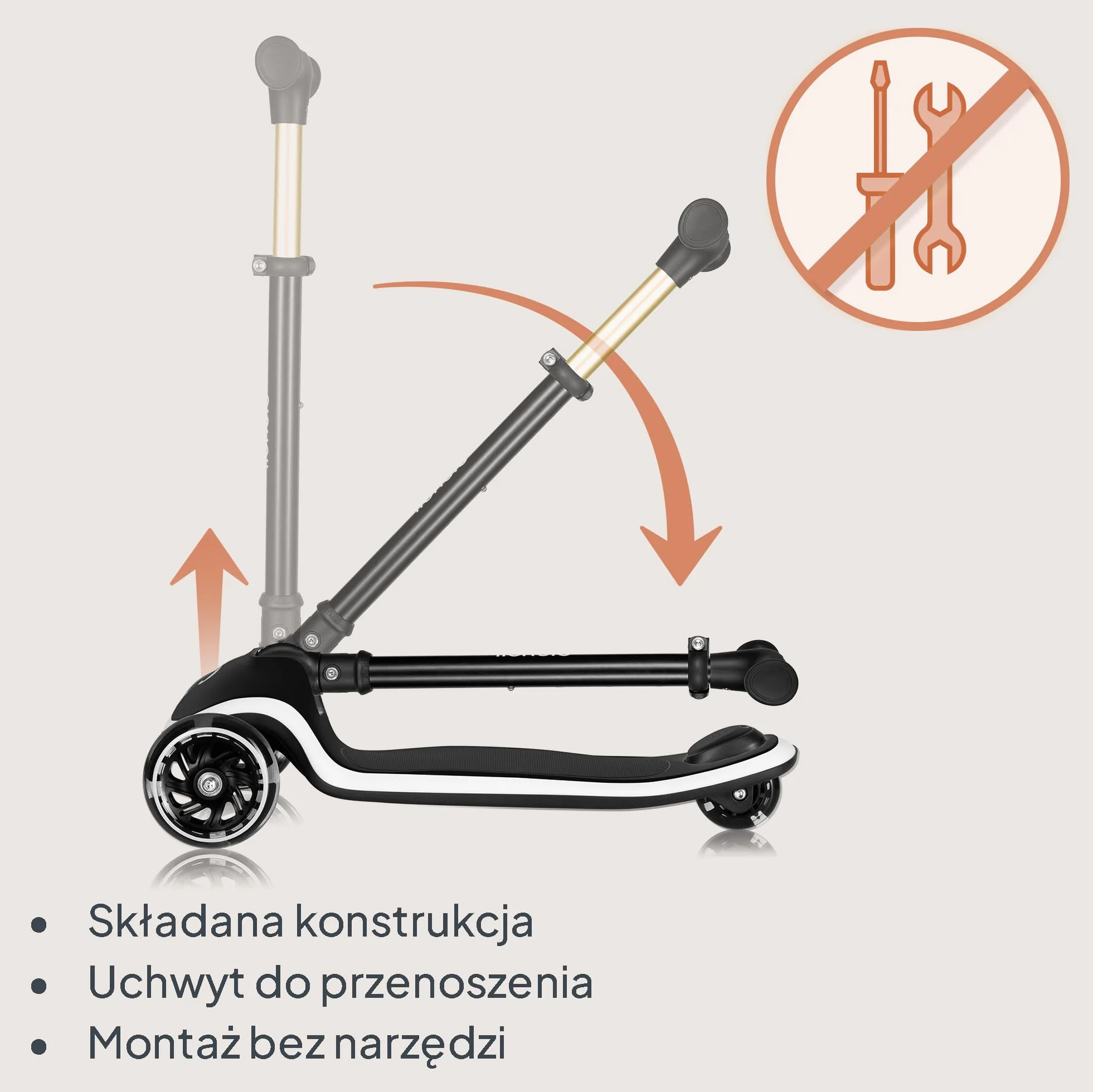 LIONELO MEY Hulajnoga Balansowa dla Dzieci od 3 roku życia do 50 kg, Trójkołowa Hulajnoga Dziecięca z Regulacją Wysokości, Antypoślizgowy Podświetlany Podest i Koła LED, Koszyk