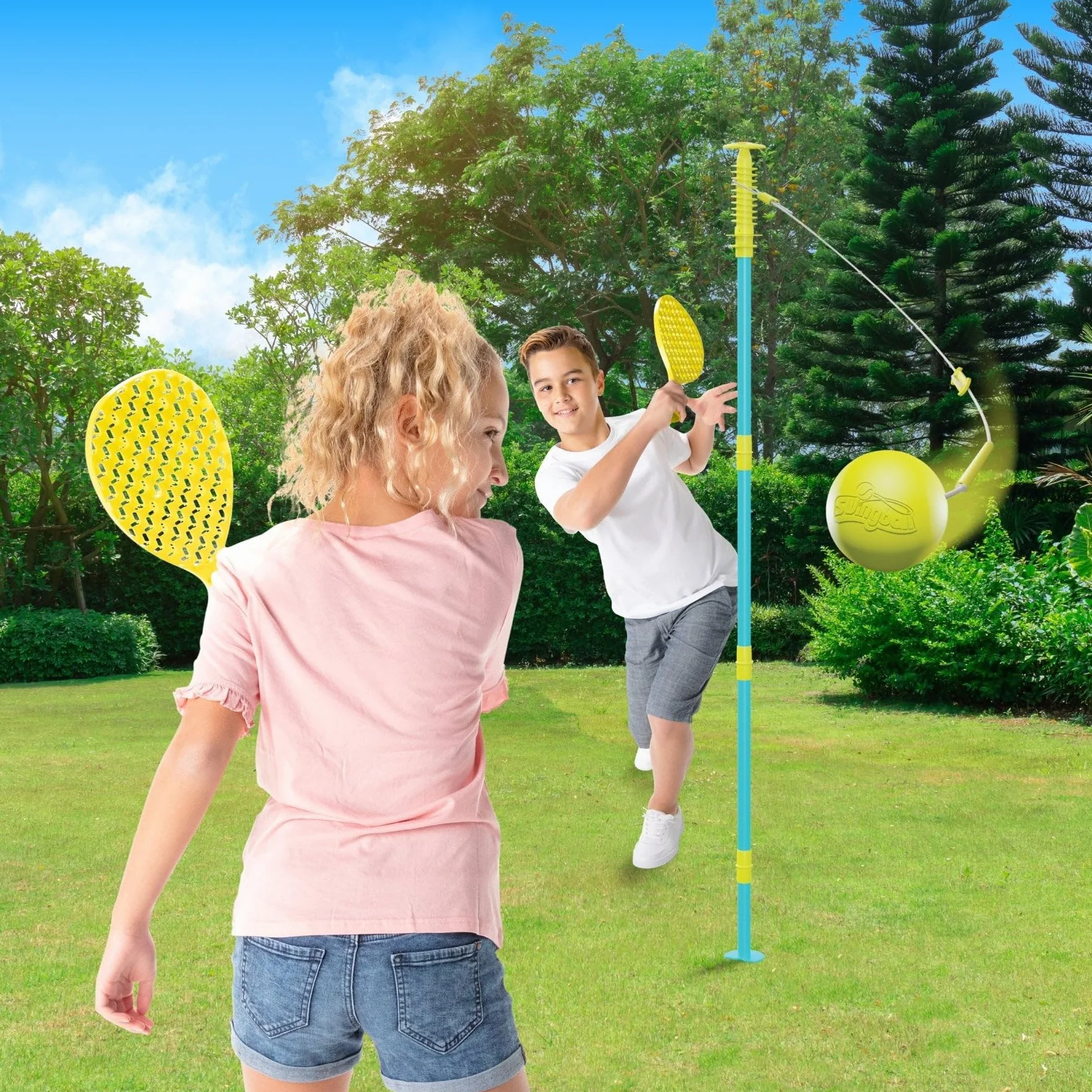 Swingball Zestaw gier 2 w 1 Wszystkie powierzchnie, niebieski