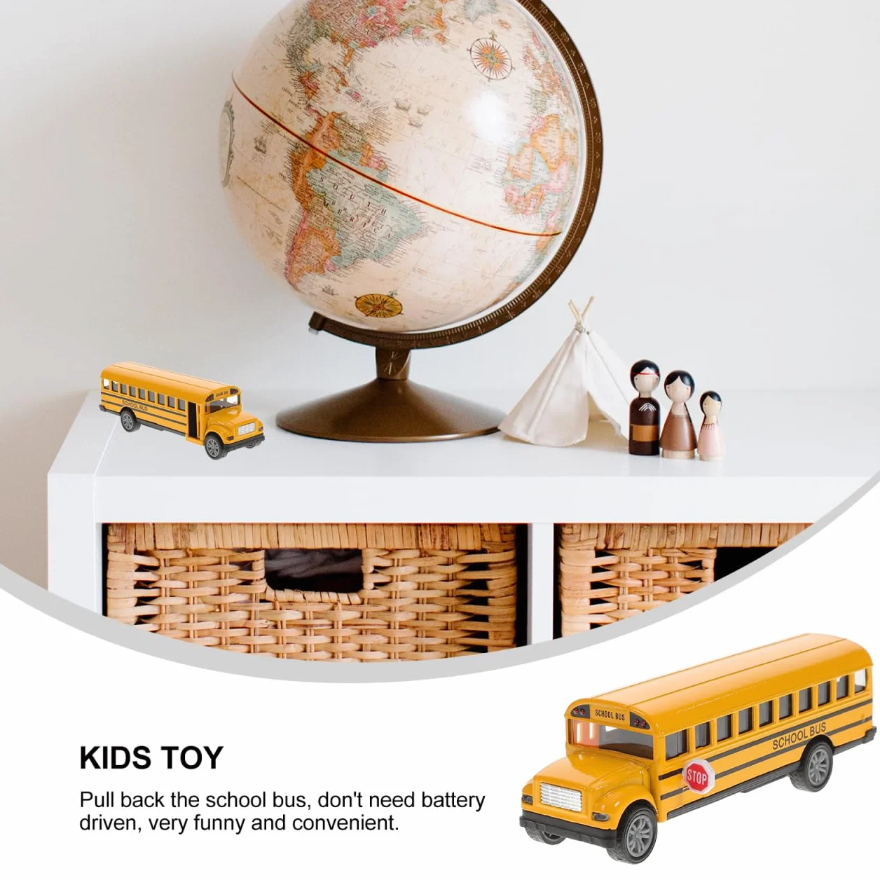 NUOBESTY Zabawka autobus szkolny 1:32 model dla dzieci