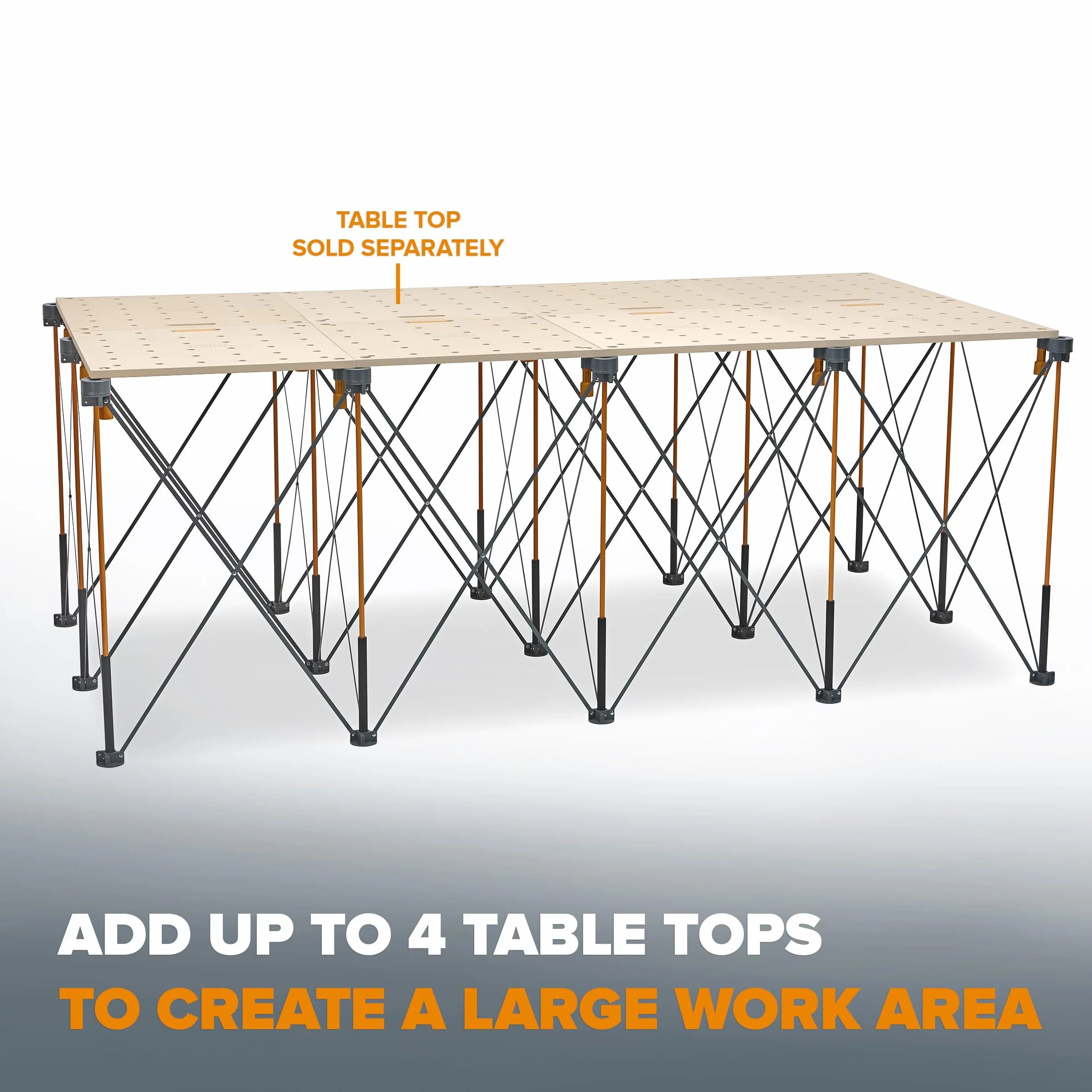 BORA Centipede Tall 1.2 m x 2.4 m x 91.4 cm 15-Strut przenośny stojak roboczy, zawiera pasek do noszenia, CT15