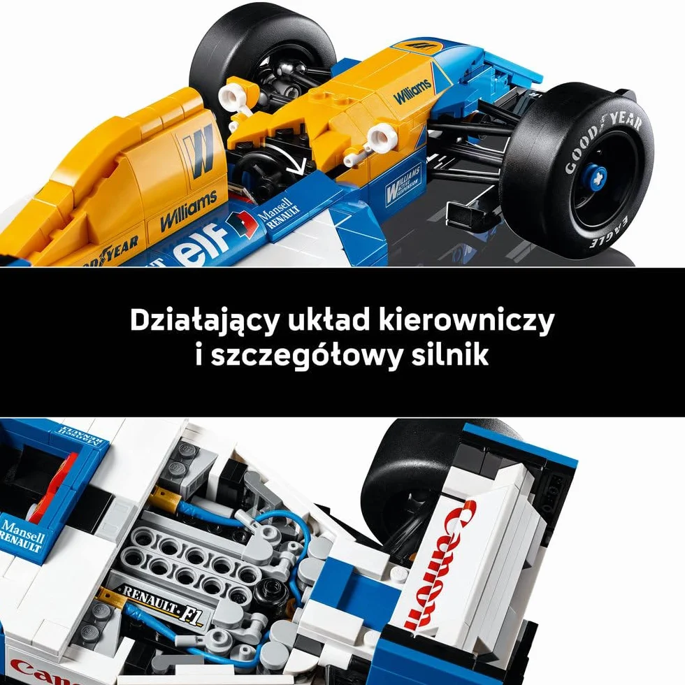 LEGO Icons Williams Racing FW14B i Nigel Mansell, Zestaw dla Dorosłych, Model Samochodu Ferrari, Kolekcjonerski Bolid F1, Dekoracje do Domu i Biura, Pomysł na Prezent dla Mężczyzn i Kobiet 10353
