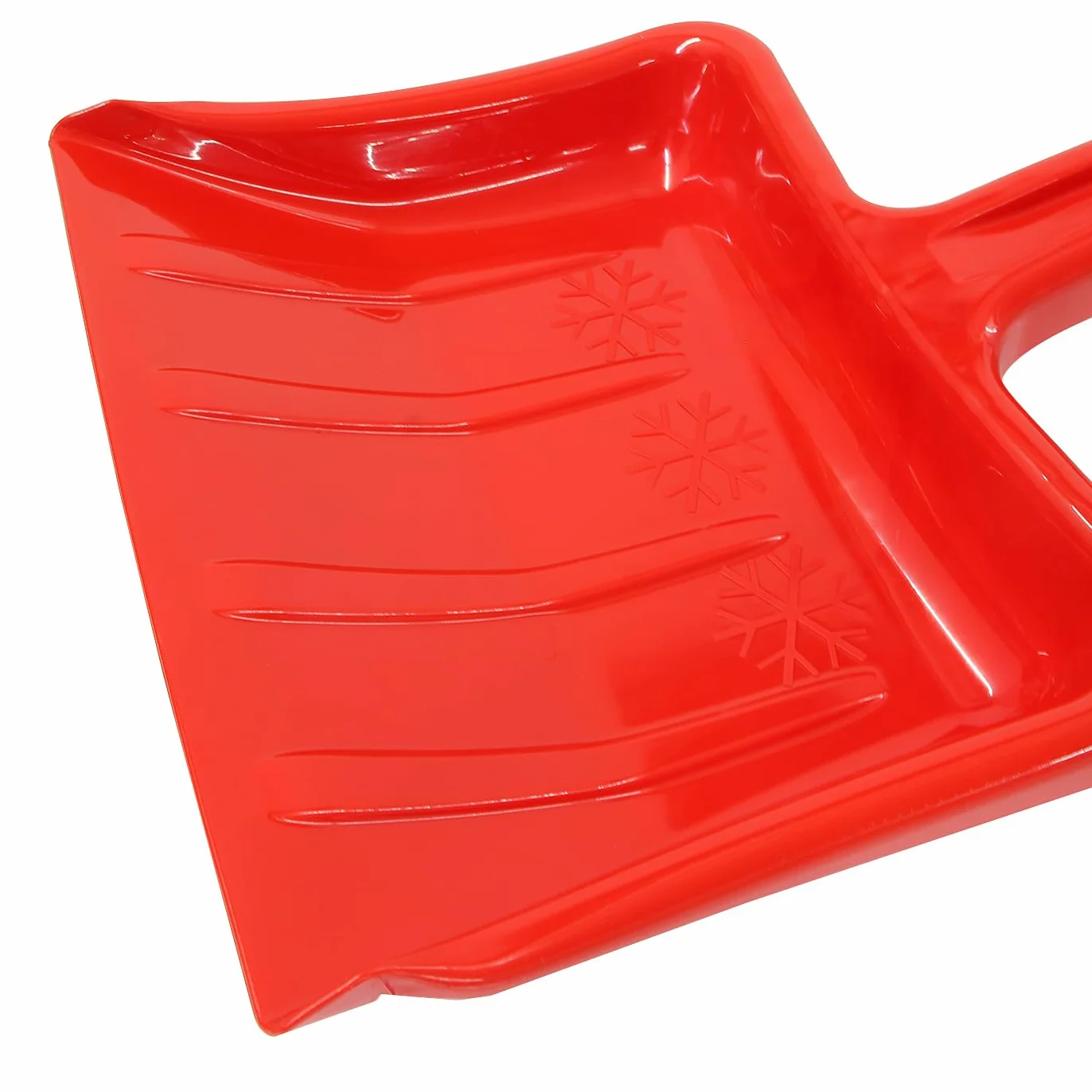 Jamara 460399 czerwona 460399-Odśnieżarka do śniegu wysokość 70 cm wytrzymała i stabilna, wzmocnienie żeber w ostrzu, plastikowy poręczny uchwyt w kształcie litery D