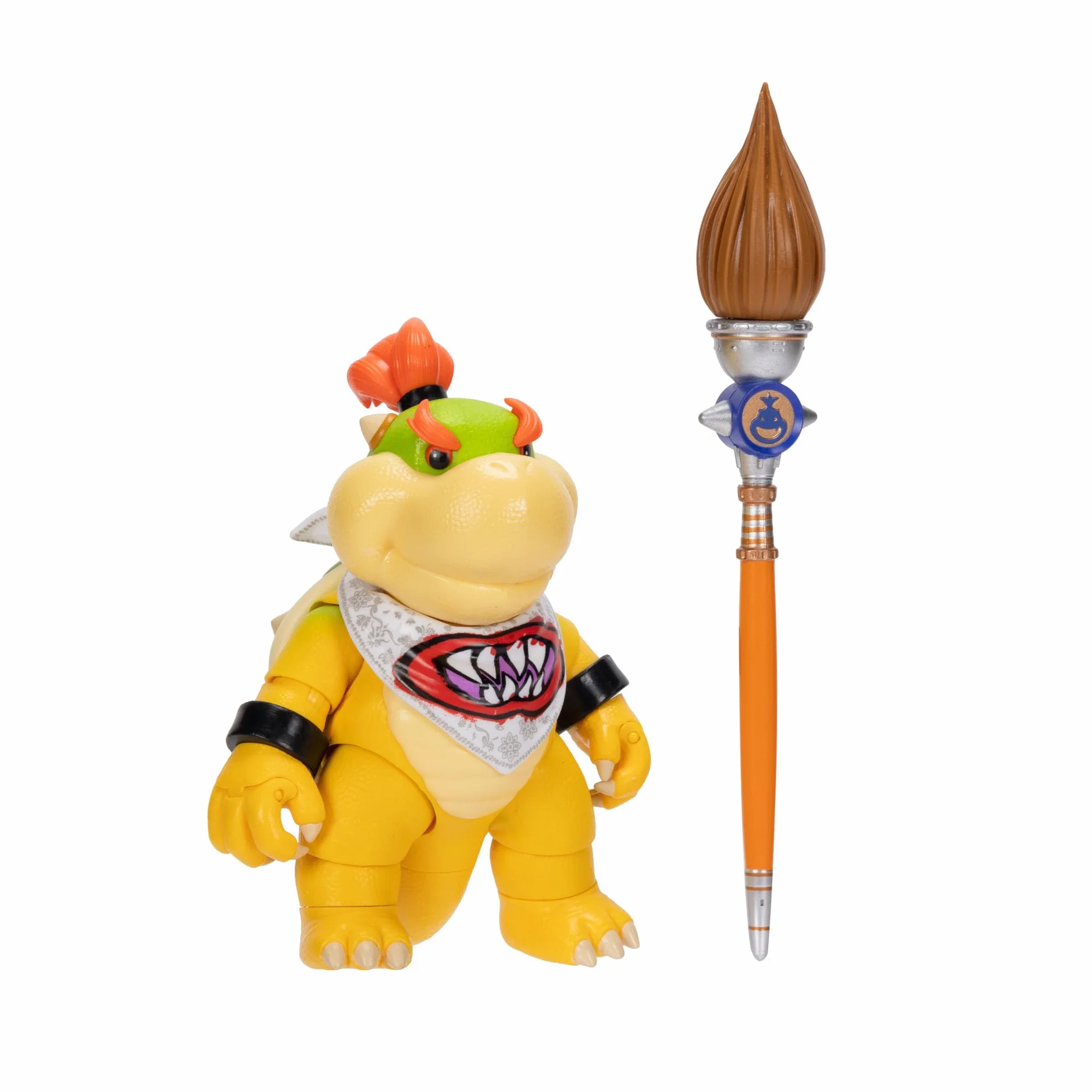 Figurka Bowser Jr. z filmu Super Mario Galaxy Movie, 5" / 12,7 cm, z akcesoriami, oficjalna licencja Jakks Pacific, 17 punktów artykulacji, w zestawie pędzel, dla dzieci w wieku 3+