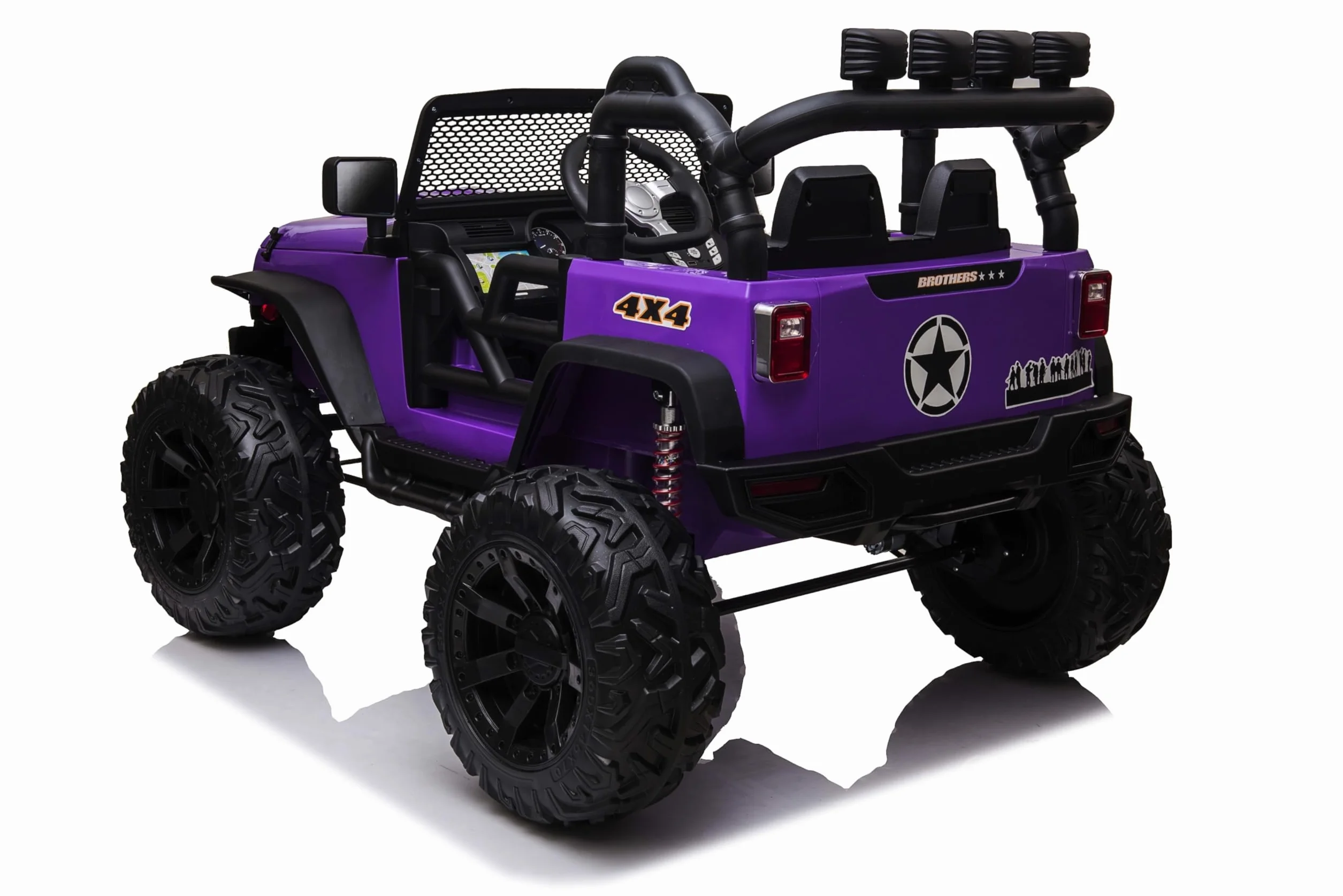 Elektryczny samochód dla dzieci 2-osobowy 24 V Offroad Big Adventure elektryczny samochód dla dzieci pilot zdalnego sterowania skórzanym siedzeniem otwierane drzwi podwójny silnik elektryczny