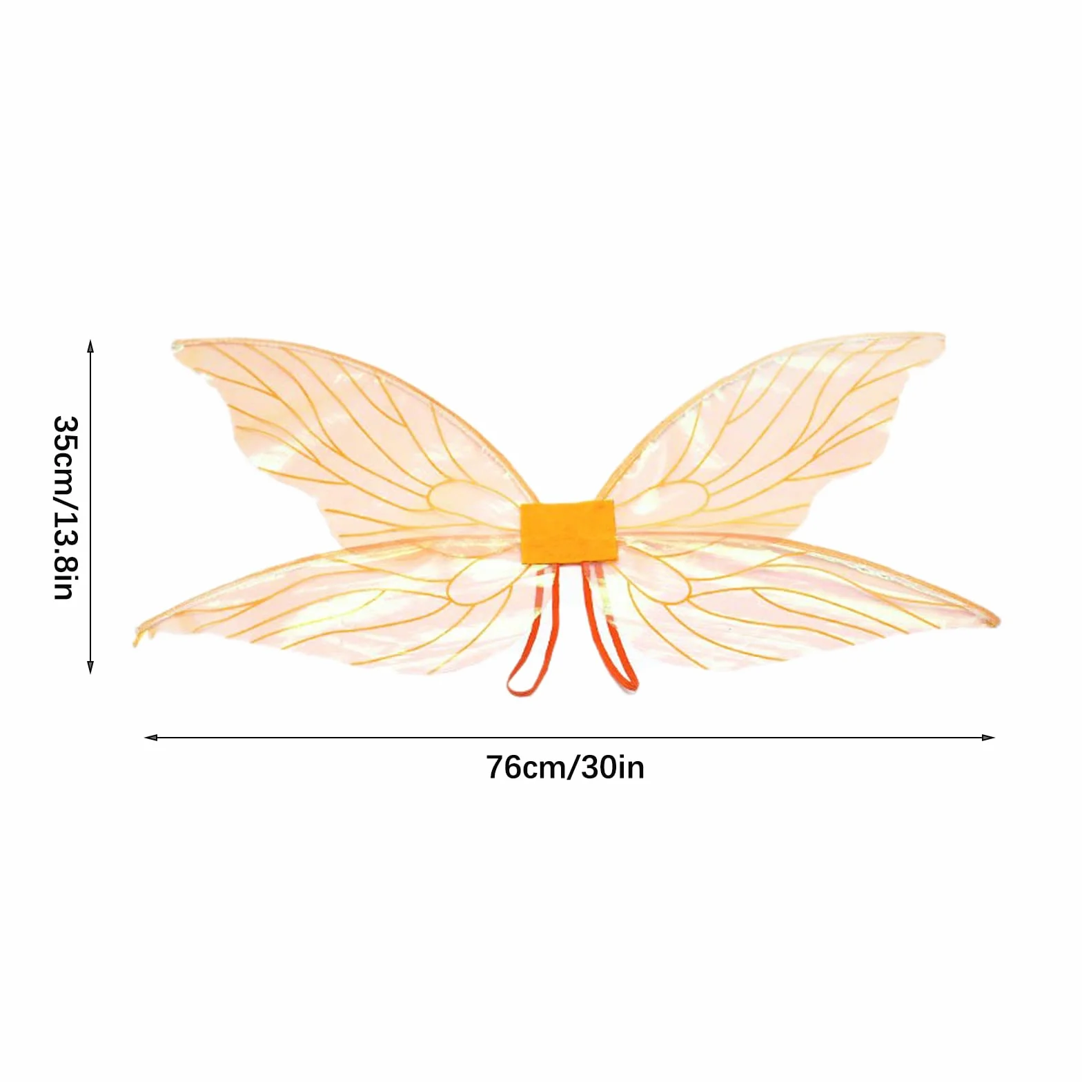Fairy Wings For Girls, Girls Butterfly Wings Fairy Wings Sparkling Sheer Angel Wings, Dress Up Musujące Fairy Wings Sheer Wings Fairy Costumes For Birthday Party Halloween Game Favor(Pomarańczowy)