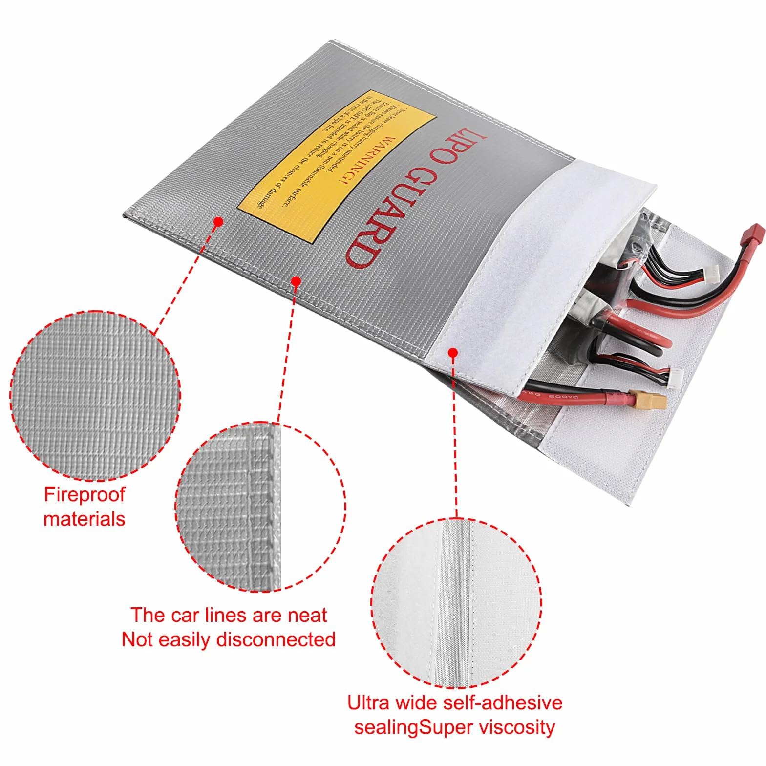 Lipo Safety Guard, 3 sztuki, torba bezpieczeństwa, ognioodporna, wodoszczelna, na baterie, gotówkę, paszport, biżuterię i inne wartościowe przedmioty
