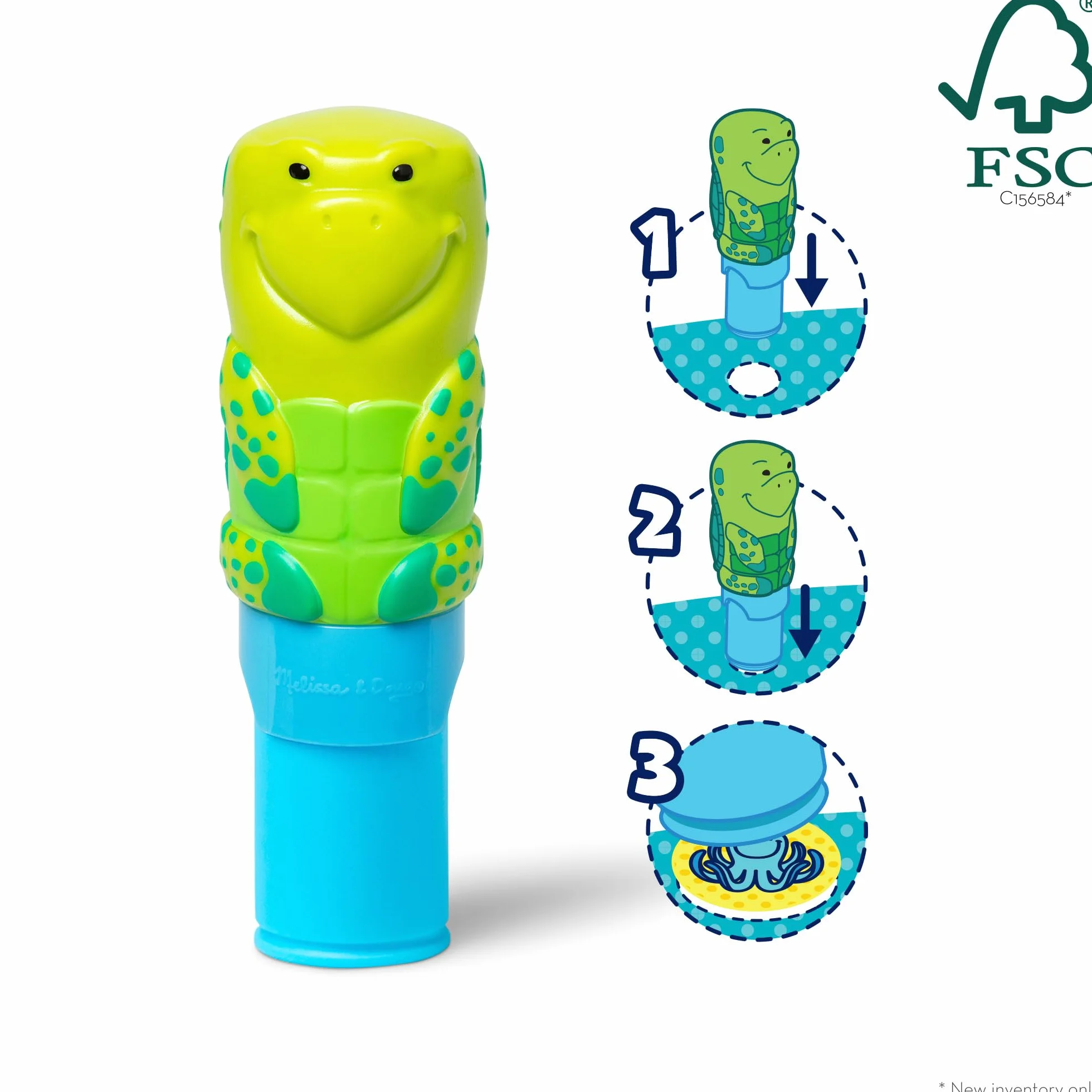Melissa & Doug Naklejka WOW 24-stronicowa podkładka do aktywności i stempel 300 naklejek sztuka i rzemiosło żółw morski