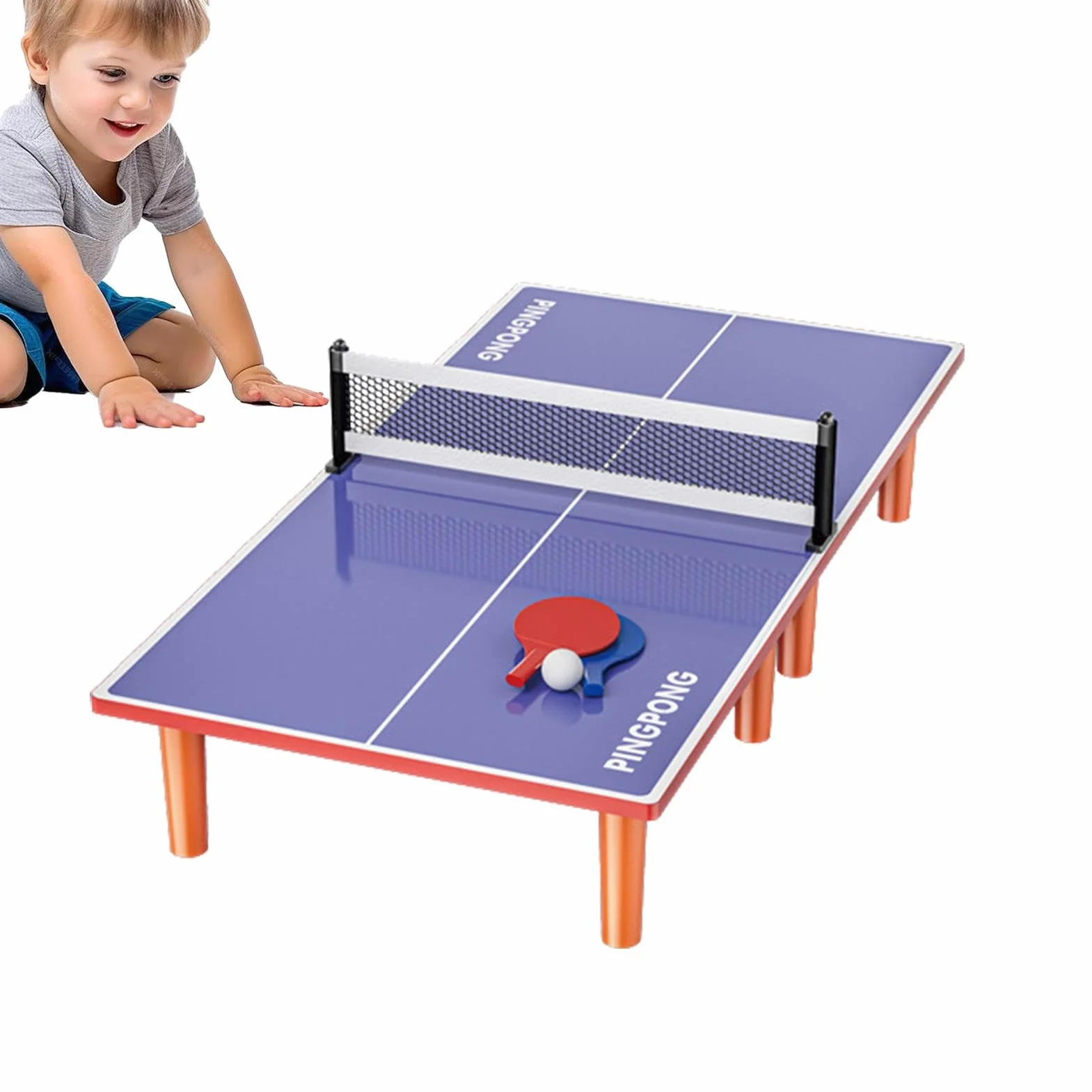 Small Ping Pong Table Set, Compact Ping Pong Table, Foldable Ping Pong Table, Weatherproof Stable Table Tennis Tables, Multi Games Table, Easy To Use, Portable for Kids Adults Game Rooms