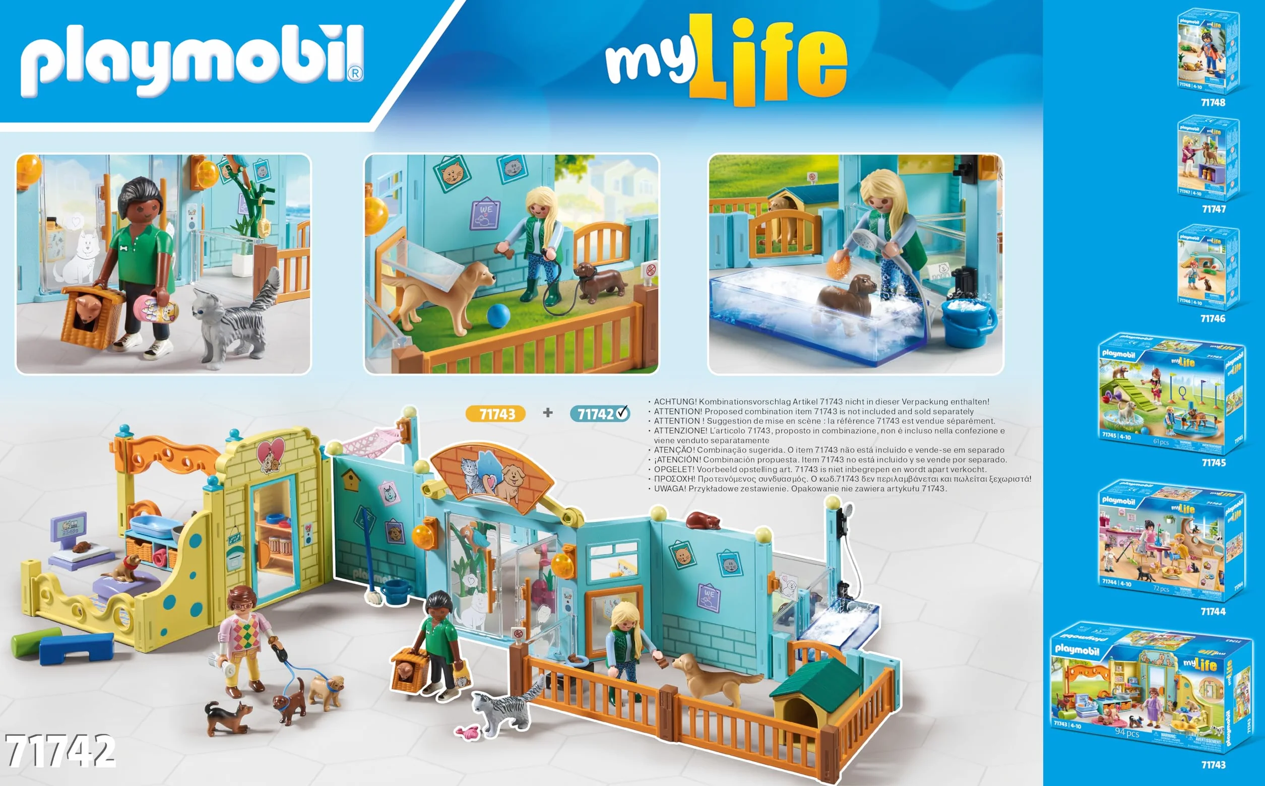 PLAYMOBIL | My Life | Hotel dla zwierząt | Zabawki dla dzieci | Zestaw figurek zwierząt | Zabawki dla dzieci od 4 lat | 71742