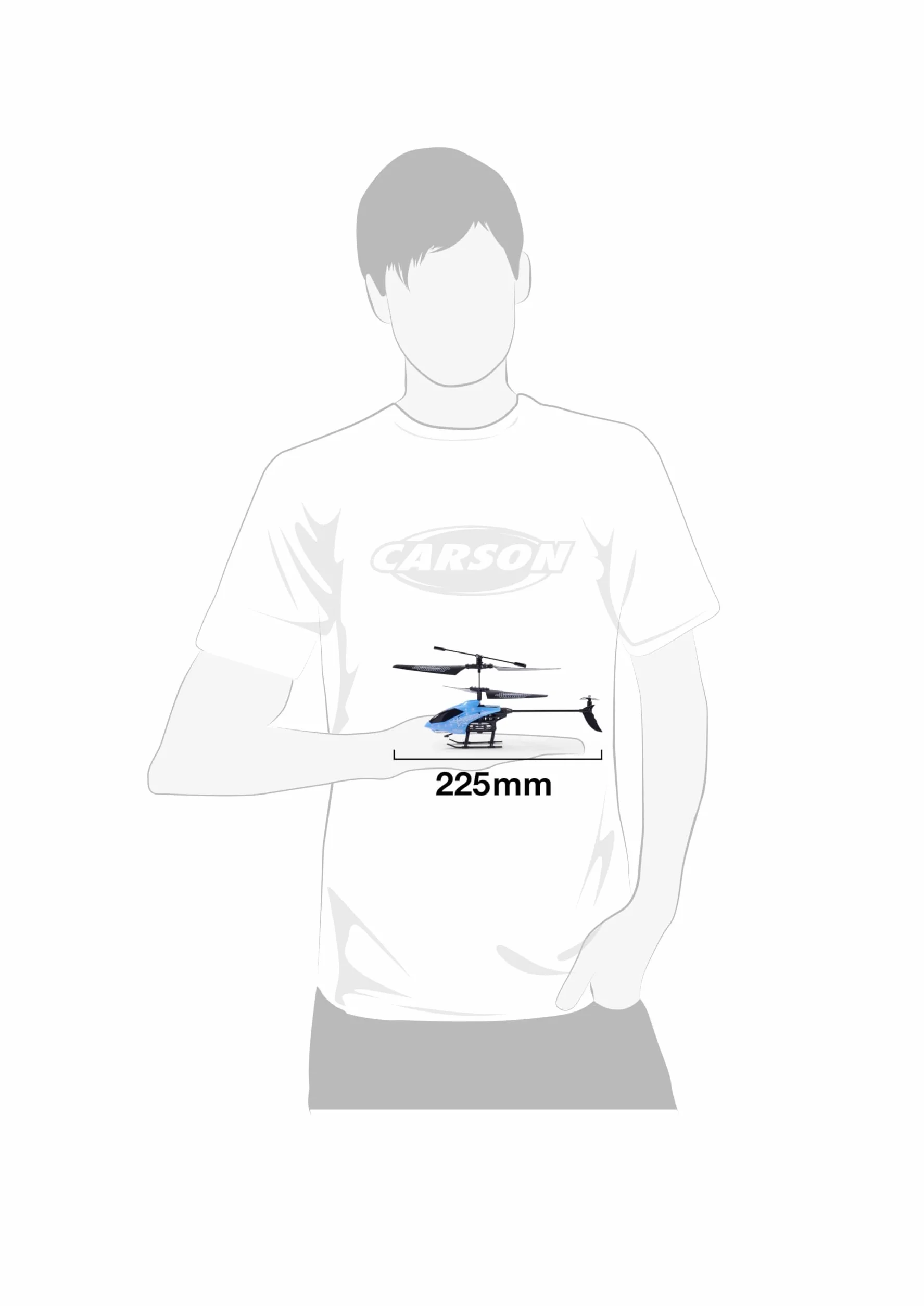 Carson 500507164 Starter Tyrann 230 IR 2Ch RTF Cyjan Helicopter, helikopter, dla początkujących, RC Heli, Zabawka zdalnie sterowana