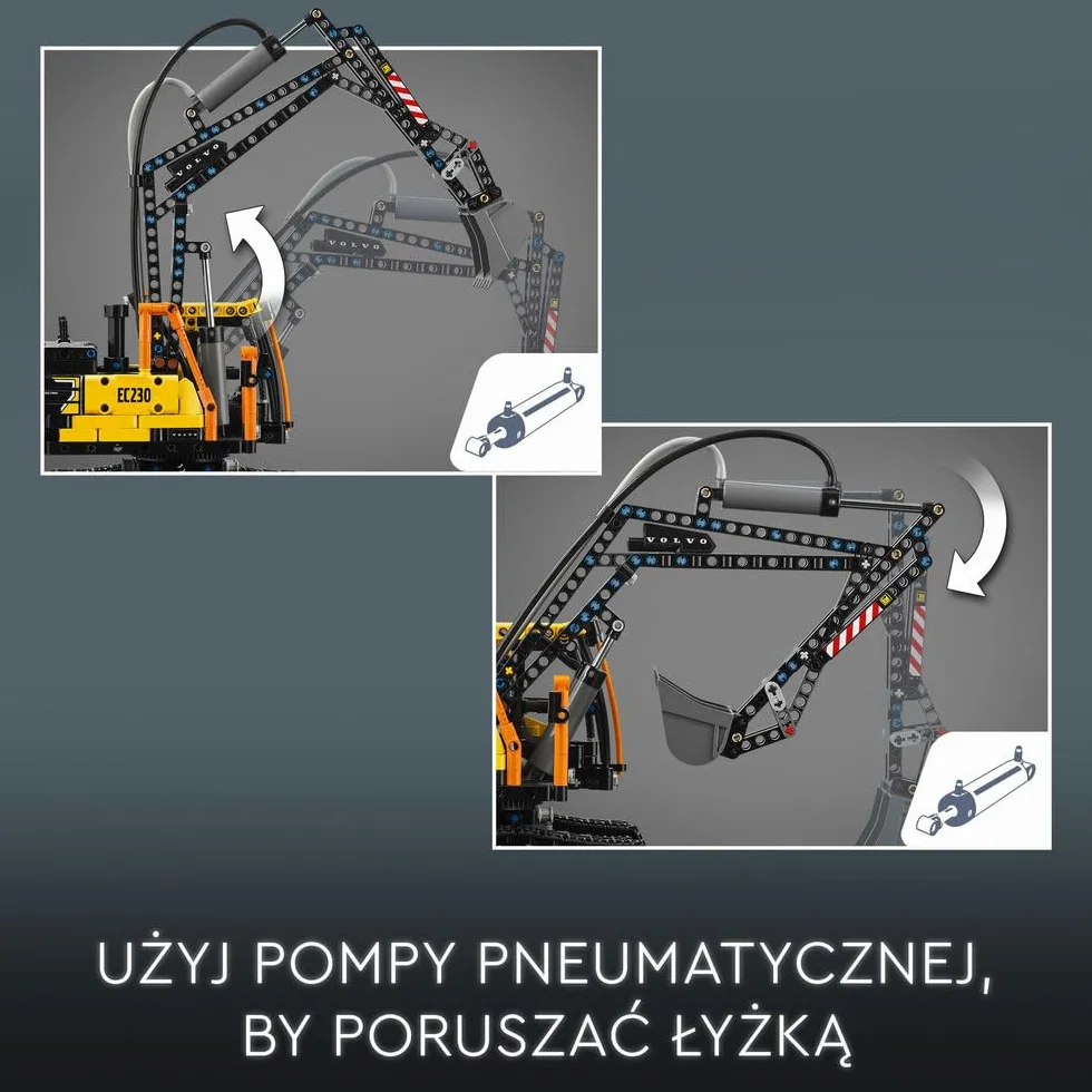 LEGO Technic Ciężarówka Volvo FMX i koparka EC230 Electric, Zabawka dla Dziecka do Zbudowania, Maszyny Budowalne dla Fana Inżynierii, Pomysł na Prezent dla 10-latka, dla Chłopca i Dziewczynki, 42175