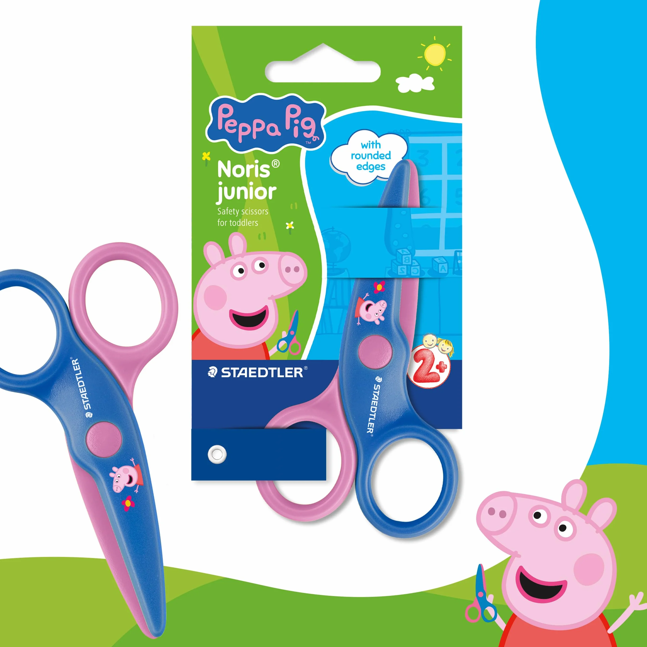 STAEDTLER Świnka Peppa x Noris Nożyczki bezpieczeństwa dla małych dzieci 2+ zajęcia artystyczne 965 40BKL1