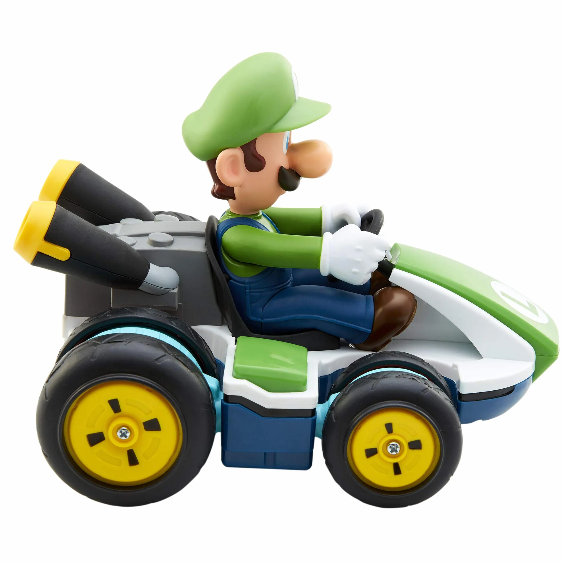 Nintendo Super Mario Kart Luigi RC Racer, 2,4 Ghz, z w Pełni Funkcjonalną Kierownicą, Samochód Luigi Race RC, Wielokolorowy