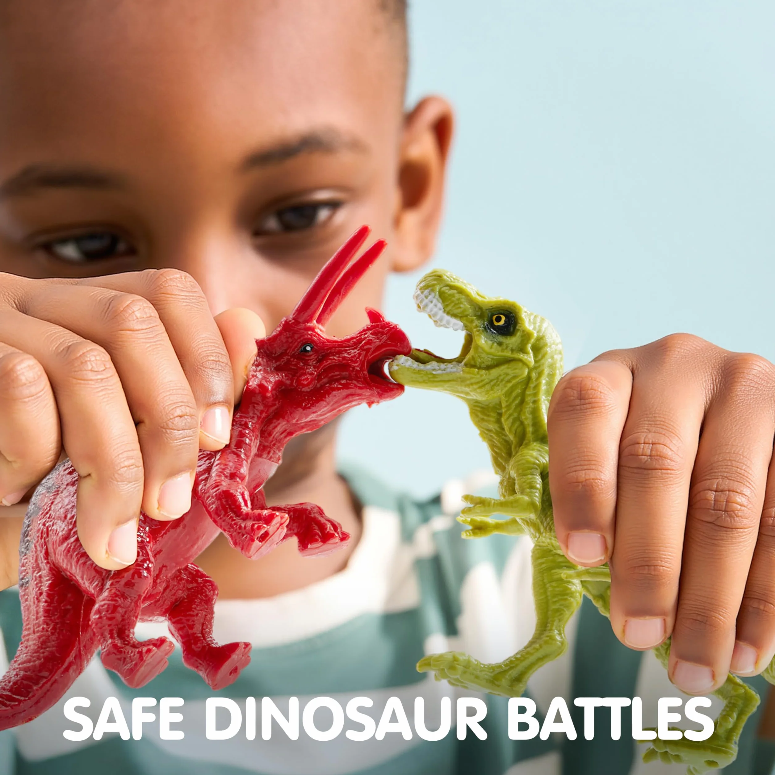 JOYIN Zabawki dinozaurów z matą do zabawy i klatką do przechowywania, realistyczne figurki dinozaurów i drzewa, dla małych dzieci w wieku 3-5 lat, idealne dla chłopców i dziewcząt, prezent