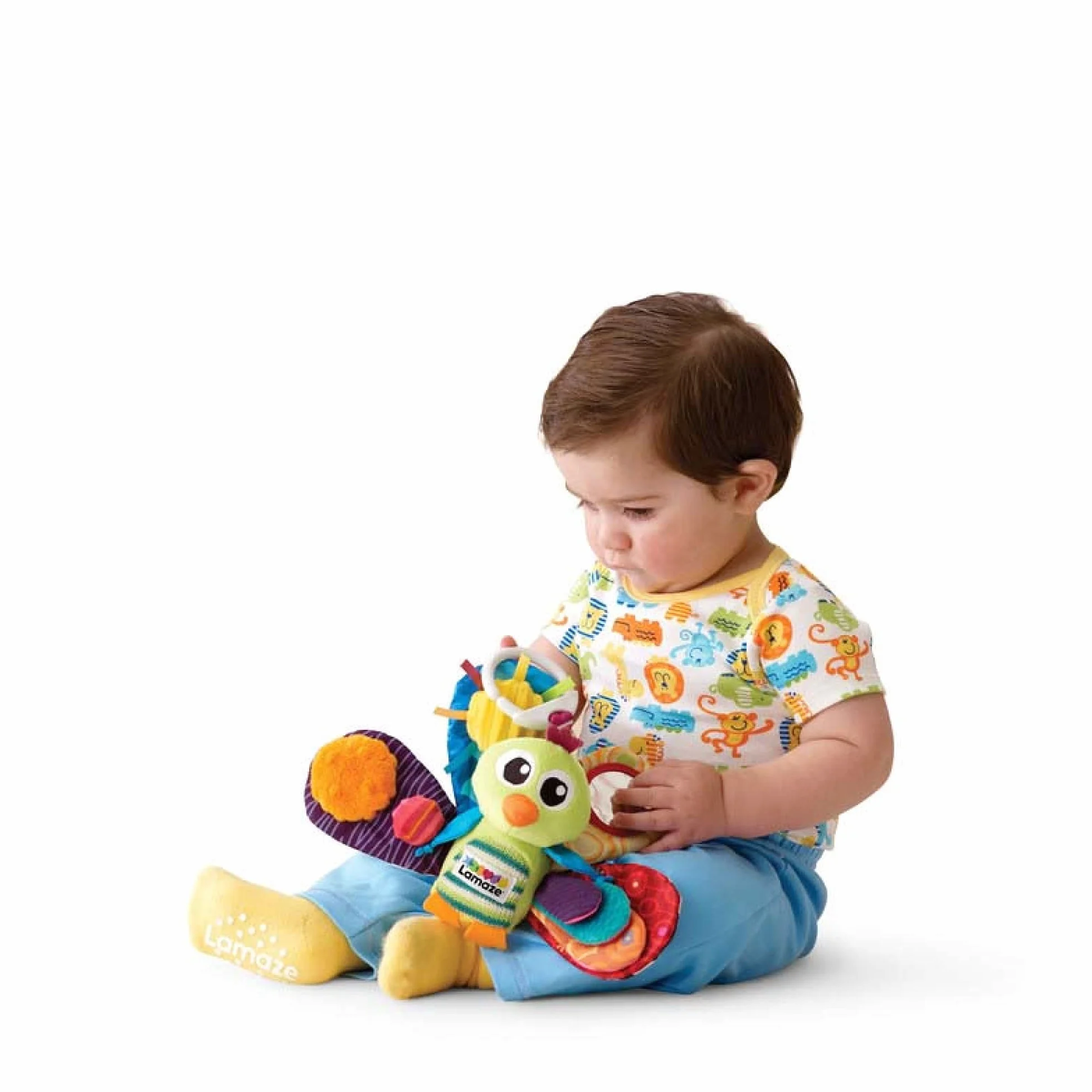 LAMAZE Jacques the Peacock, Clip on Pram and Pushchair Newborn Baby Toy, Sensory Toy for Babies Boys and Girls from 0 to 6 Months