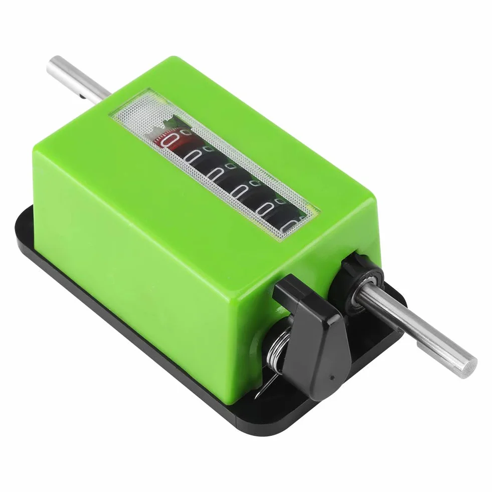 Roller-Type Meter Counter, 6 Cyfr Metrów Rolling Mechaniczny licznik długości z rolkowym kółkiem do pomiaru tekstyliów, druku, sztucznej skóry, zakres licznika: 0-99999.9 metrów