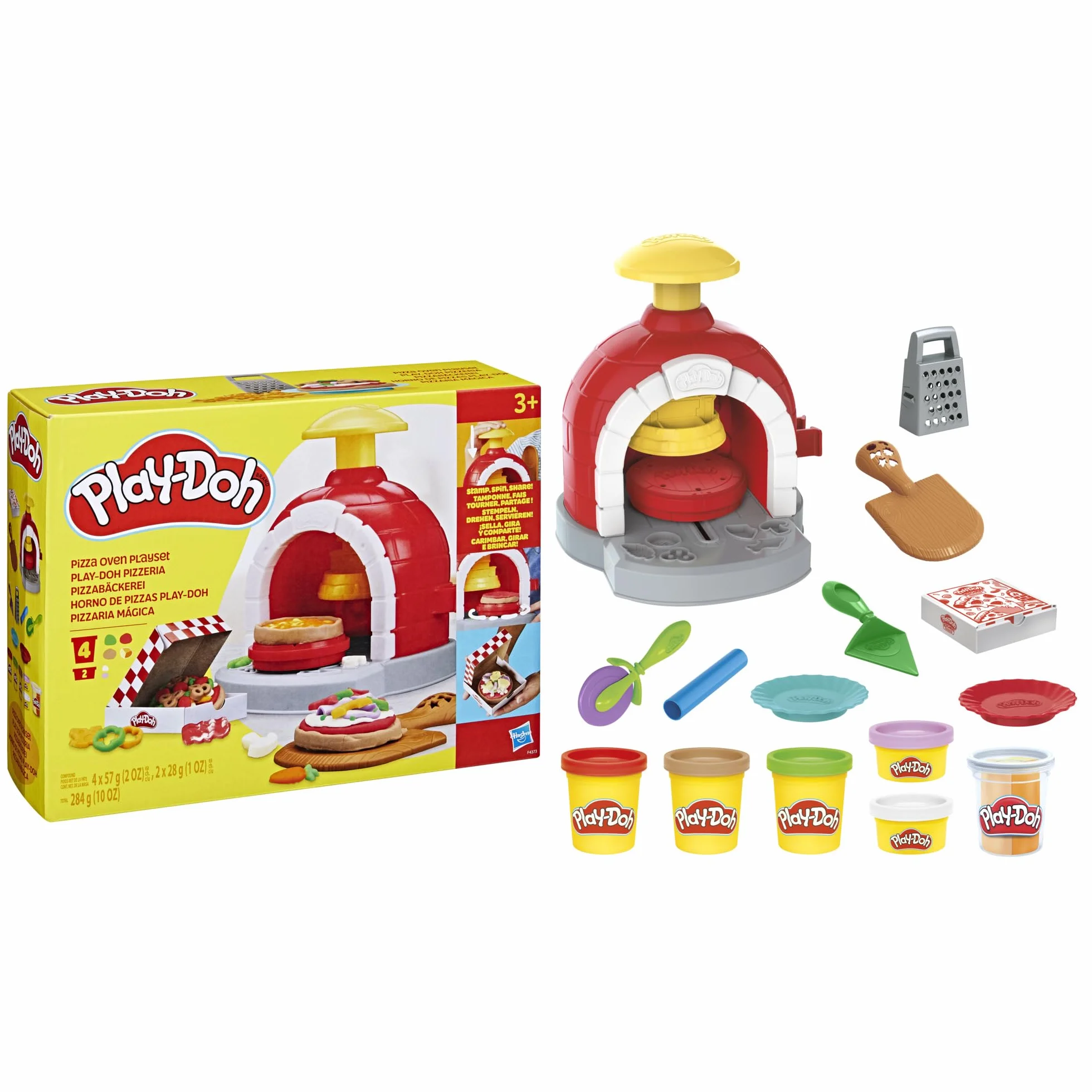Zestaw do zabawy Kuchenne Dzieła Piec do pizzy z ciastoliną Play-Doh z 6 pojemnikami masy plastycznej i 8 akcesoriami