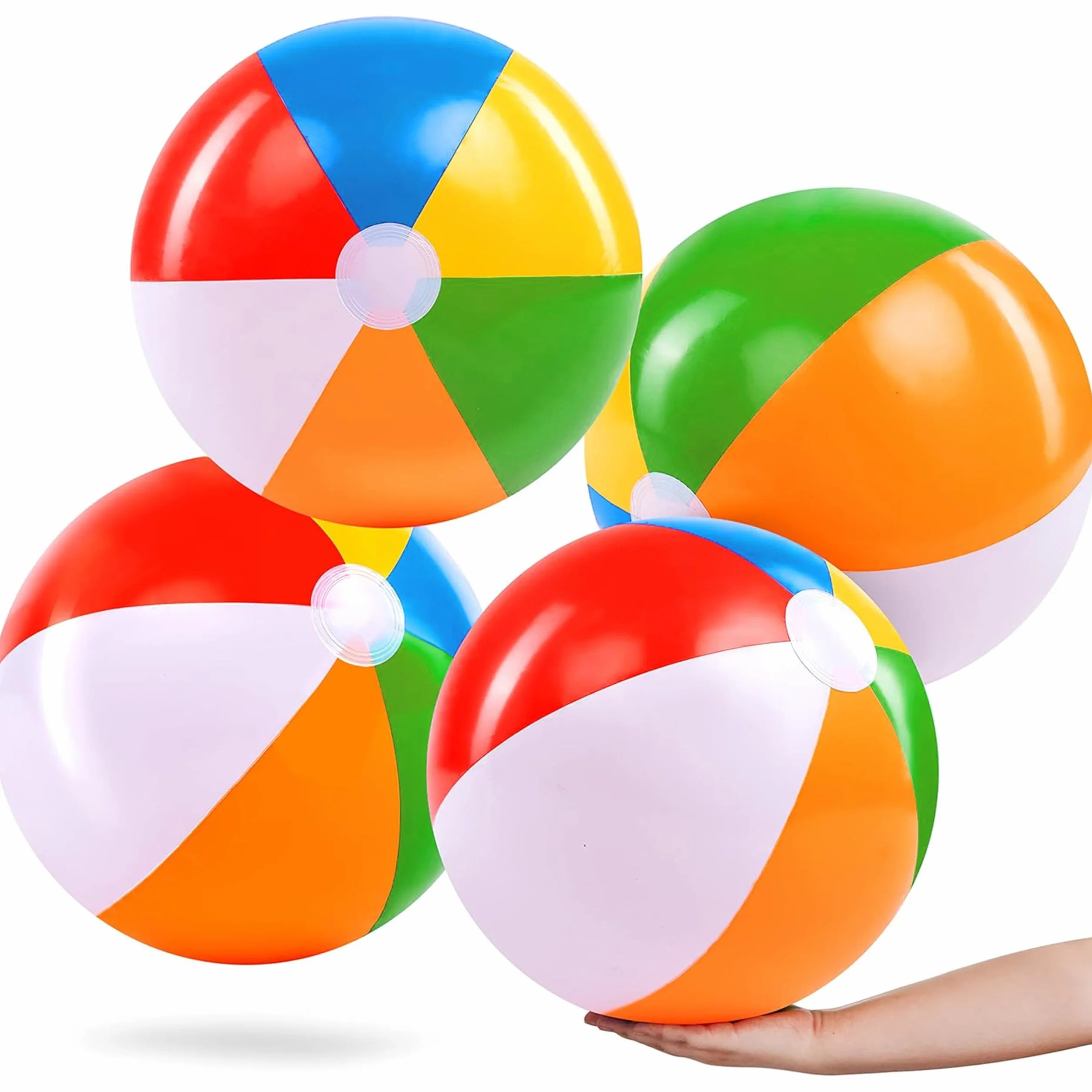 JOYIN 4 sztuki Dia 50 cm/20 cali nadmuchiwana piłka wodna, duże tęczowe piłki plażowe, piłka wodna dla dzieci i dorosłych na letnią imprezę basenową, zabawka na plaży, upominki na przyjęcie