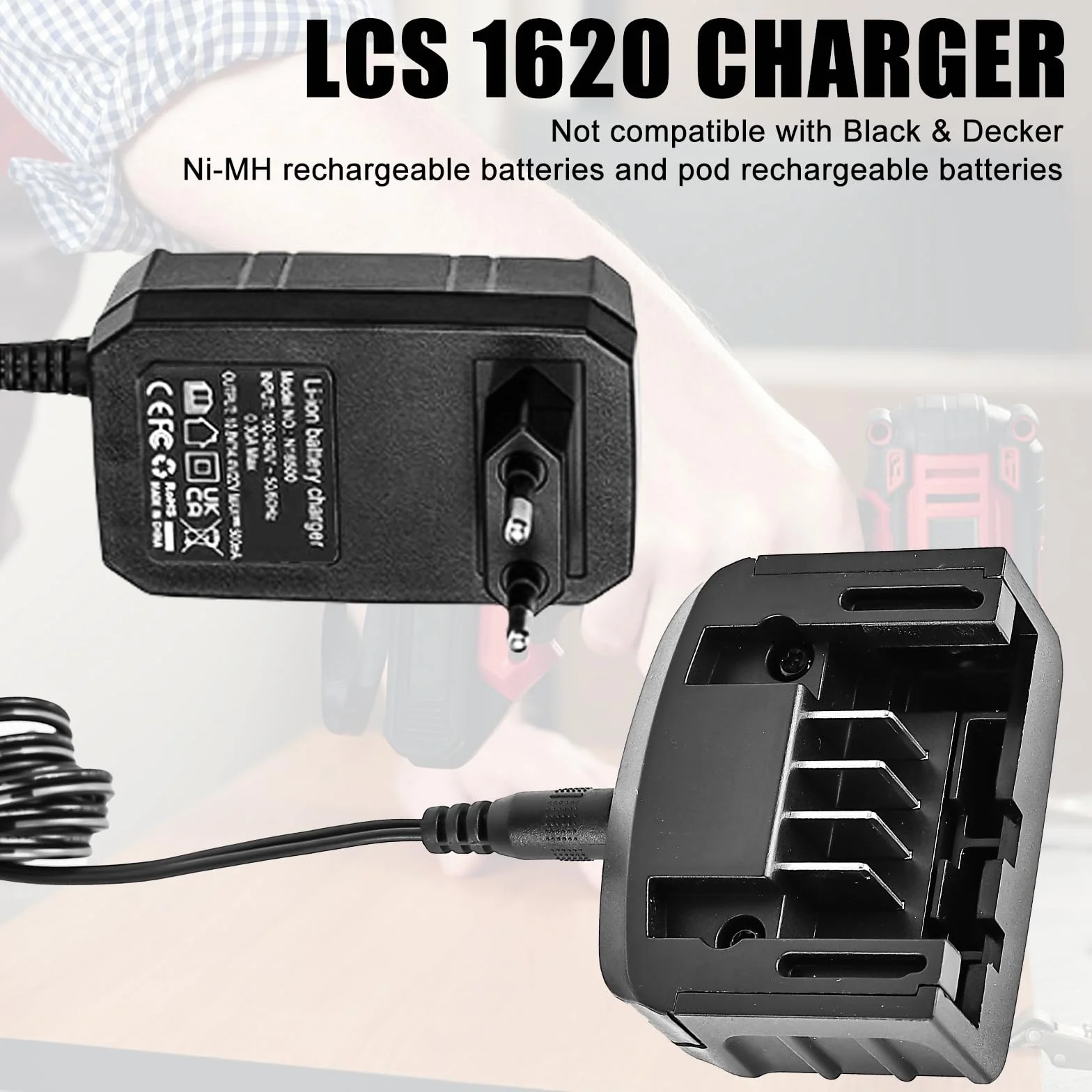 Ładowarka 18 V/20 V, kompatybilna z Black & Decker: ładowarka 18 V/20 V, akumulator litowo-jonowy BL2018 BL2018-XJ LBXR20-OPE LBXR20 LBX20 LBX4020 LBXR2020-OPE BL118 55555 LB. XR16