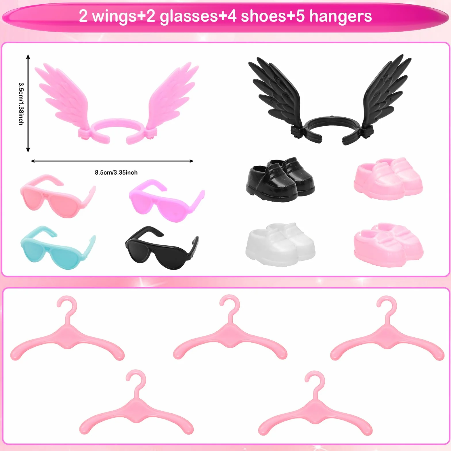 Miunana 25 odzież schuhe für 6 Zoll 15 cm Puppen = 6 Kleider + 4 Kleidung + 2 Badeanzug + 4 Schuhe + 9 Zubehör für Puppen