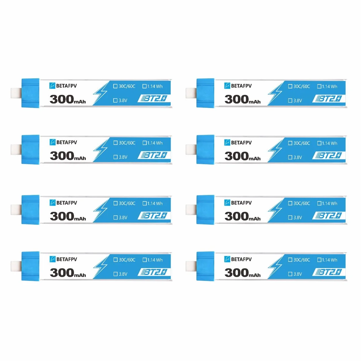 BETAFPV BT2.0 300 mAh 1S 4,35 V 30C/60C Lipo Bateria do FPV Tiny Whoop Drone