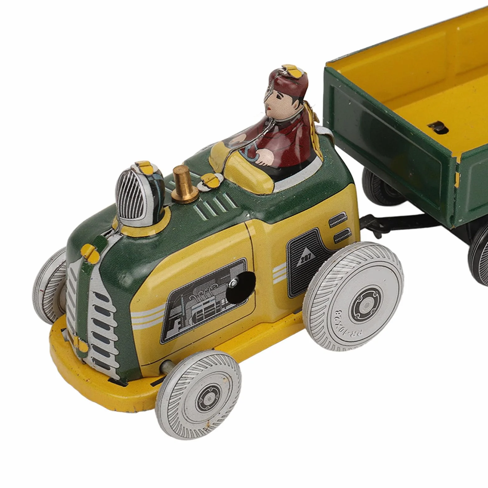 Nostalgiczna Nakręcana Zabawka, Metalowy Traktor z Blachy Chodzącej, Kolekcjonerskie Dekoracje w Stylu Vintage, Klasyczny Design z Doskonałym Wykonaniem, Wszechstronna Opcja