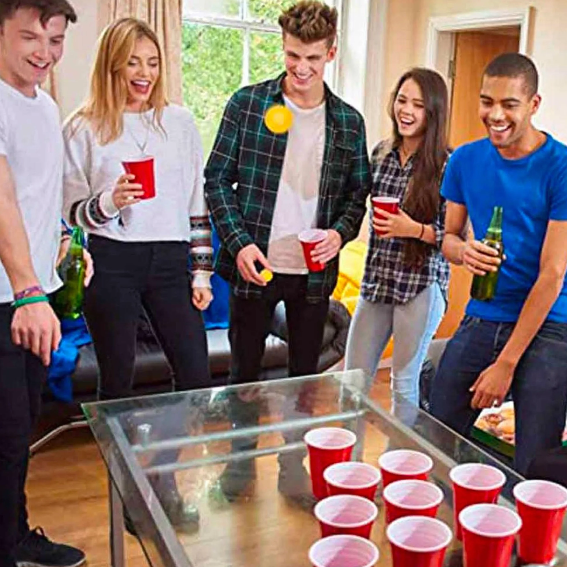 Gra Beer Pong 15 piłek 22 kubki 550 ml tworzywo sztuczne