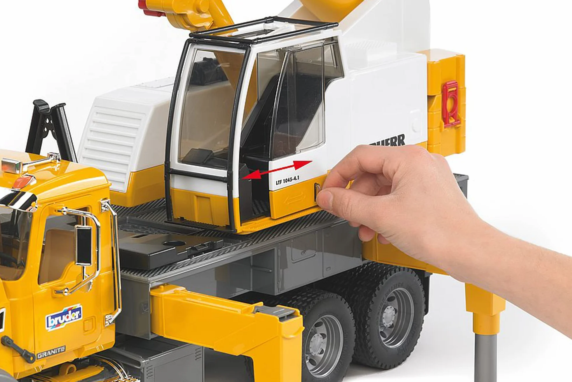 bruder 02818 - Ci|arówka z dzwigiem Mack Granite Liebherr, ci|arówka z dzwigiem, pojazd budowlany