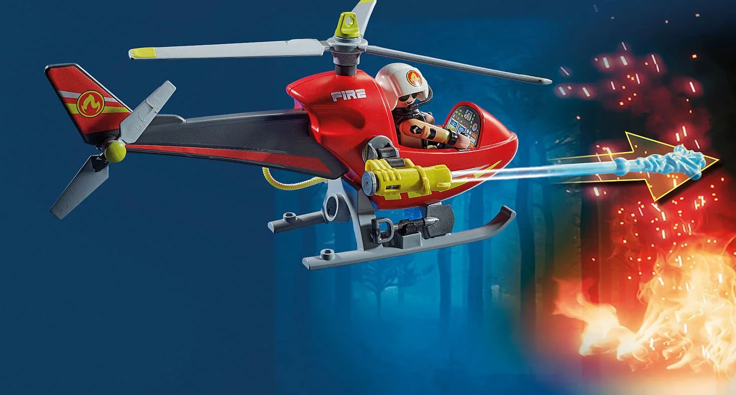 PLAYMOBIL City Action 71195 Helikopter strażacki z armatkami wodnymi