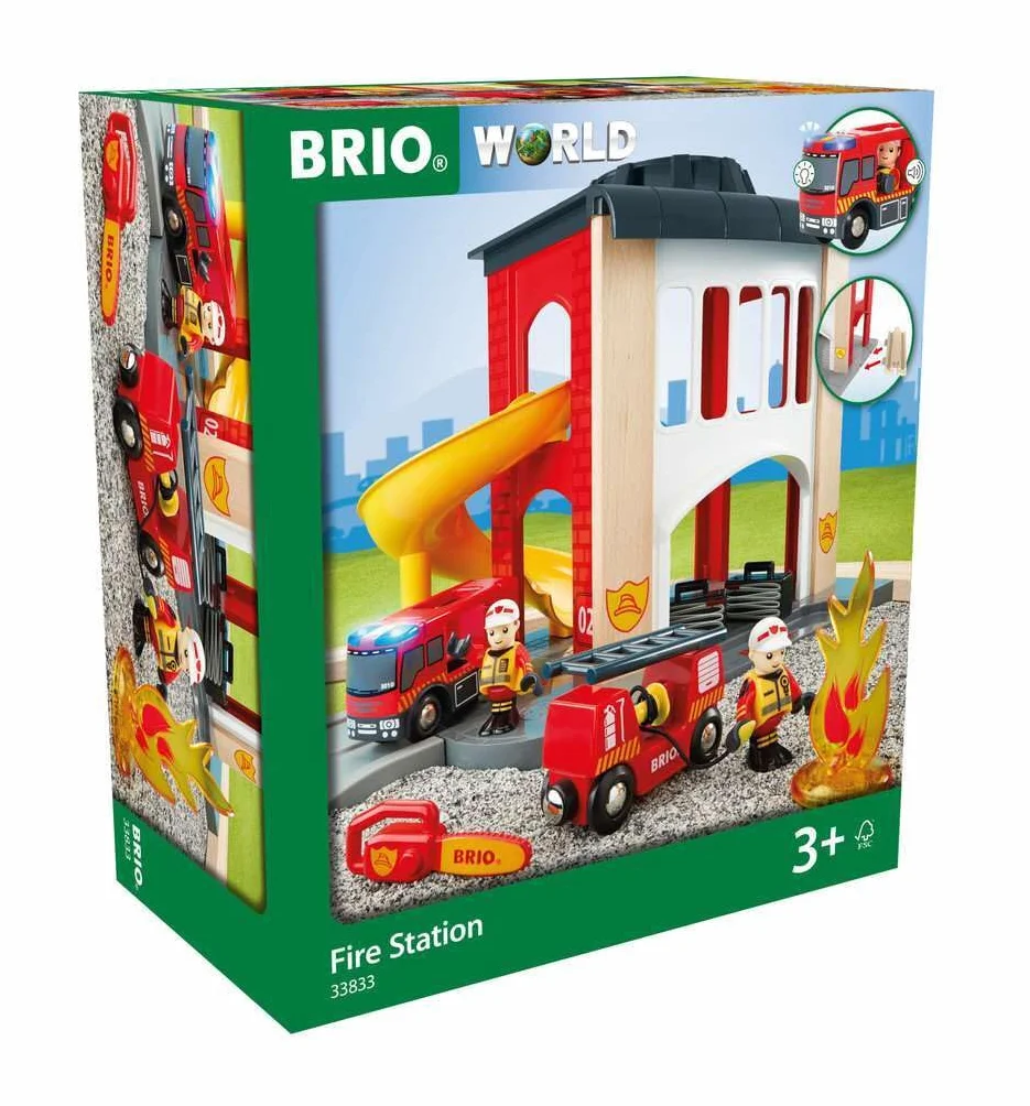 Brio 63383300 Remiza Strażacka (63383300) Bezpieczna Zabawka Dla Dzieci Powyżej 3 Lat