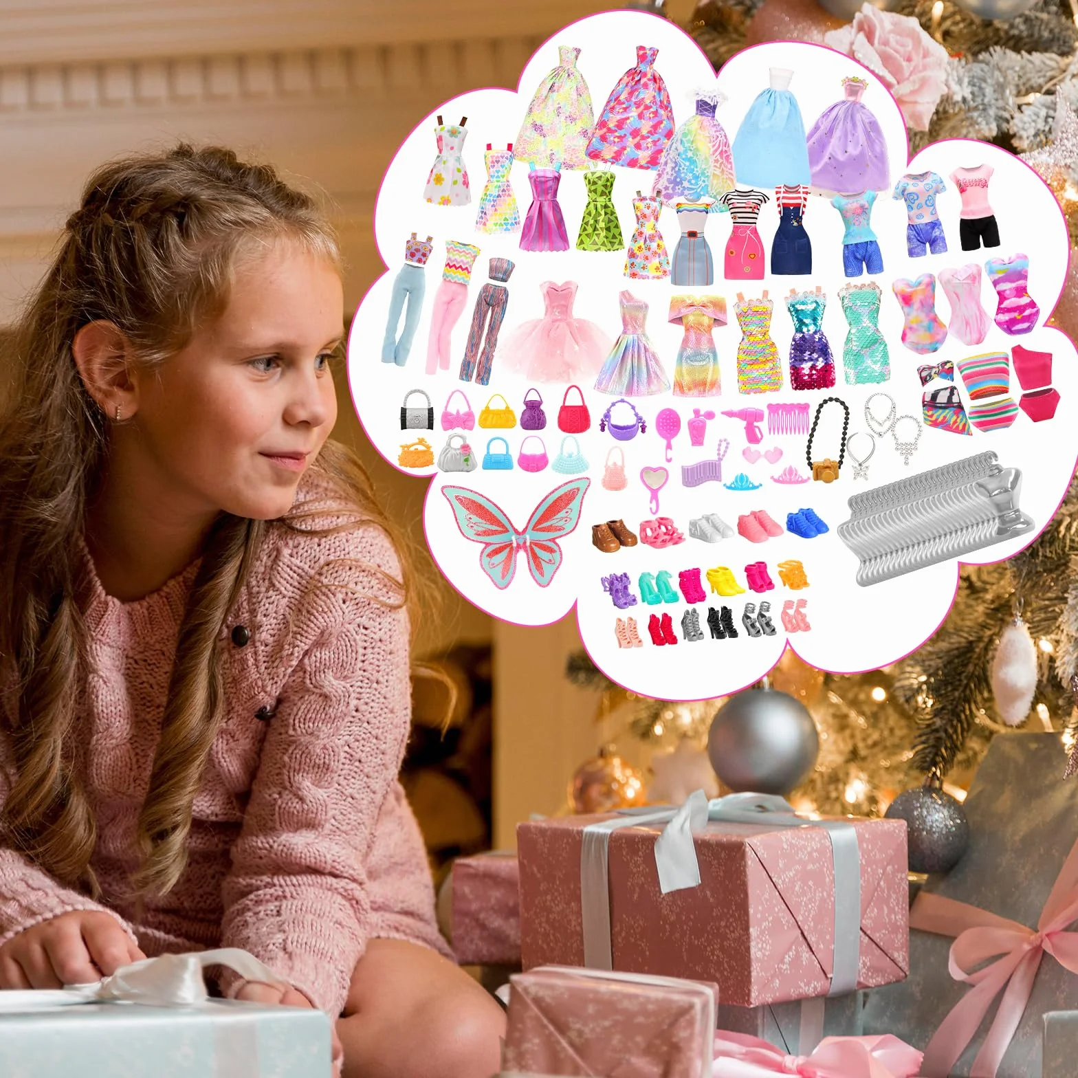 Miunana 95 Lalki Ubrania i akcesoria Moda Sukienki Topy Spodnie Strój Stroju Party Suknia Mini Sukienki kąpielowe Bikini Buty Księżniczka Skrzydła Wieszaki Torebka dla 11.5 calowej lalki