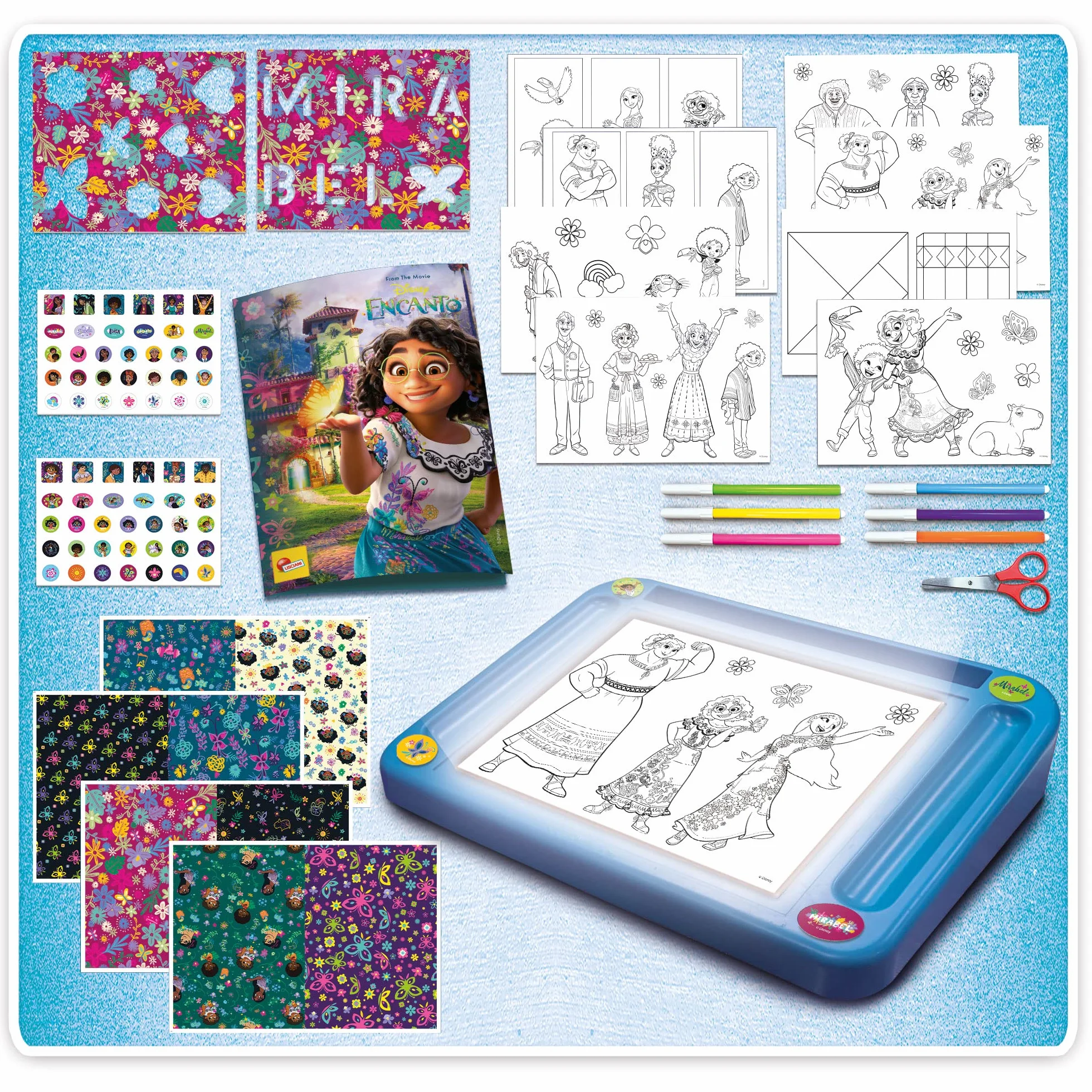 Lisciani - DISNEY ENCANTO - Luminous Tablet do rysowania - dla dzieci od 4 lat - rozwija kreatywność i wyobraźnię - wielokolorowy - Wyprodukowano we Włoszech