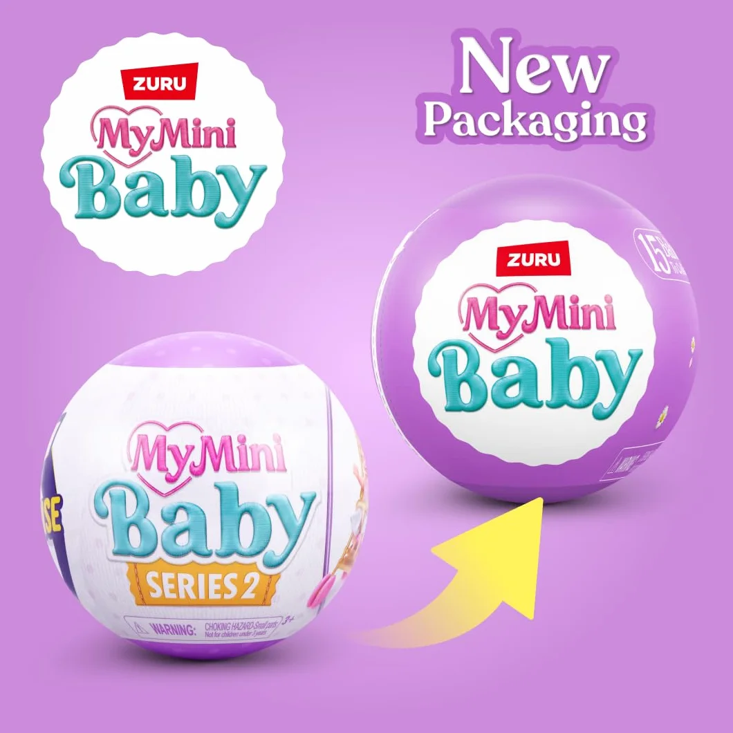 5 Surprise My Mini Baby Series 2 od ZURU, kolekcjonerska tajemnicza kapsułka, zabawka dla dziewcząt, realistyczne miniaturowe dziecko, zestaw do zabawy i akcesoria (pojedyncza kapsułka)