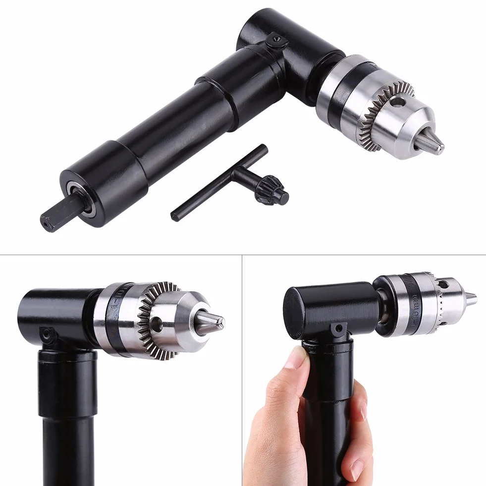 Adapter uchwytu wiertarskiego z prawym kątem, Jectse 90 stopni kąt 8 mm, trzpień sześciokątny, Power Elektryczna głowica do wiertarki kątowej z szybkomocującym uchwytem wiertarskim