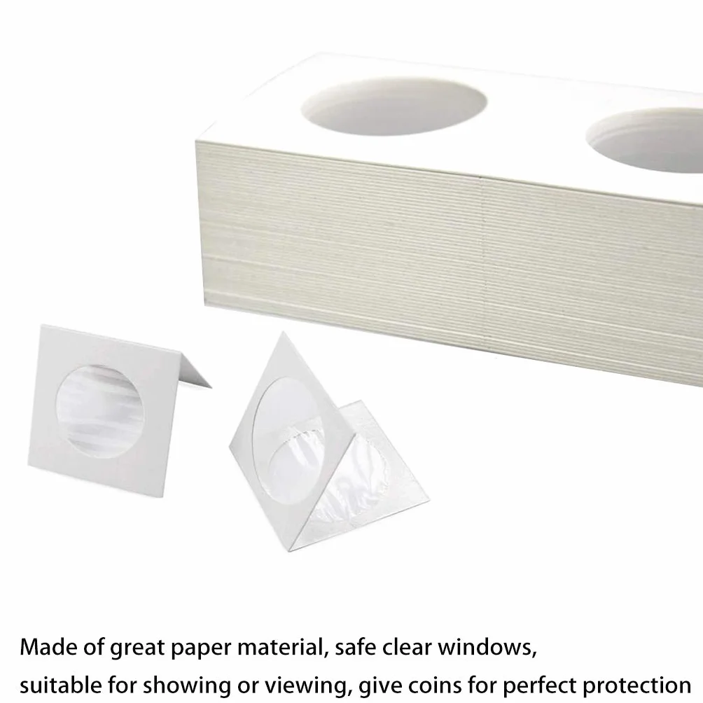 Klapki na monety – 50 szt. uchwytów kartonowych 27,5 mm do kieszeni 5 x 5 cm CS07275