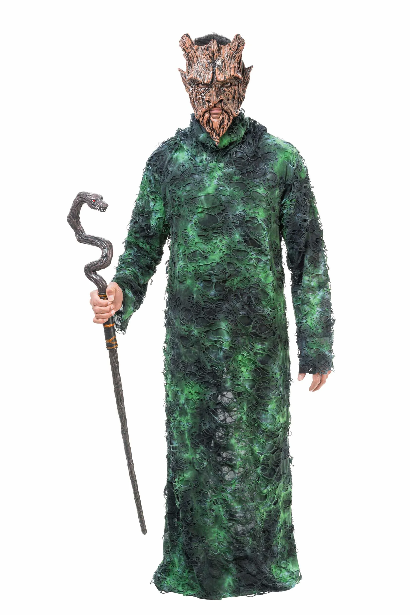 Chaks – laska węża 4-częściowa, różdżka z głową węża, akcesoria do kostiumów na Halloween, karnawał i fantasy