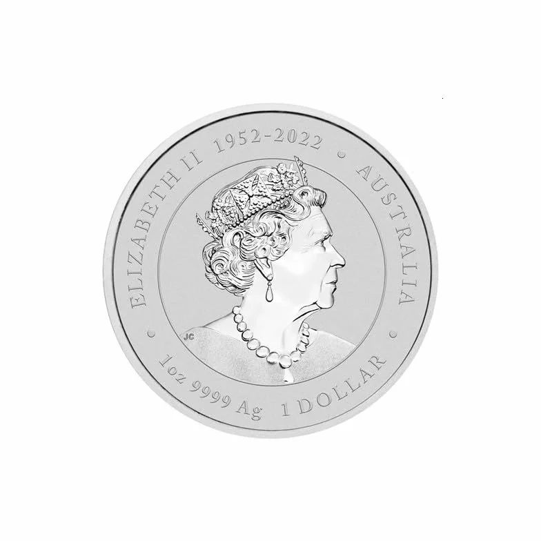Generisch 1 uncja srebrna moneta Australia Lunar III smok żółty 2024 Yellow Dragon - 1 Oz Silver Coin srebrna moneta kolekcjonerska BU Color