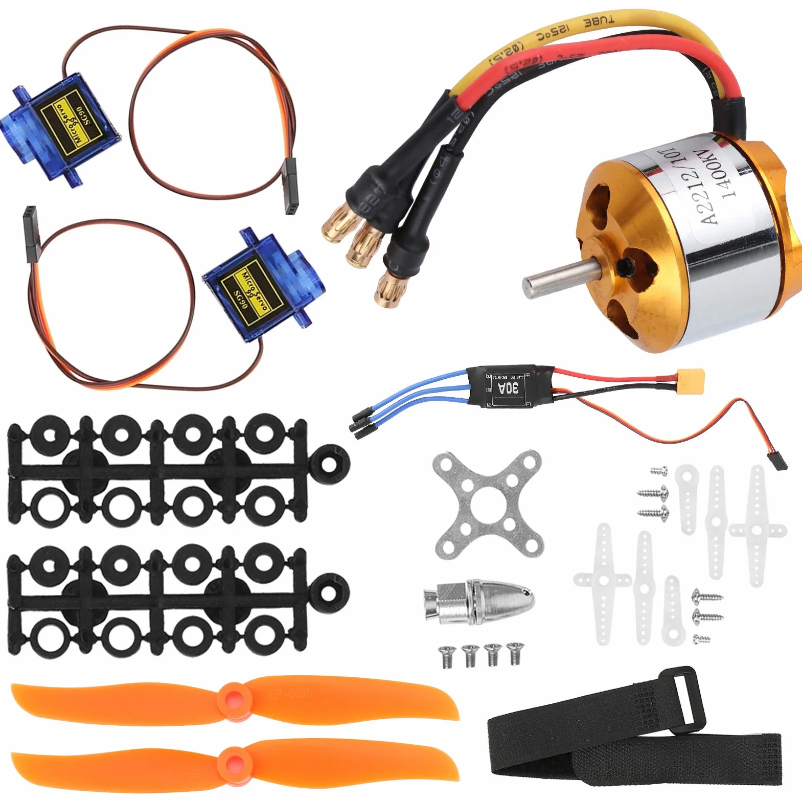 Zestaw helikoptera, silnik 2212 1400KV + śmigło 8060 + serwo 9G + akcesoria do helikoptera 30A XT60 ESC RC