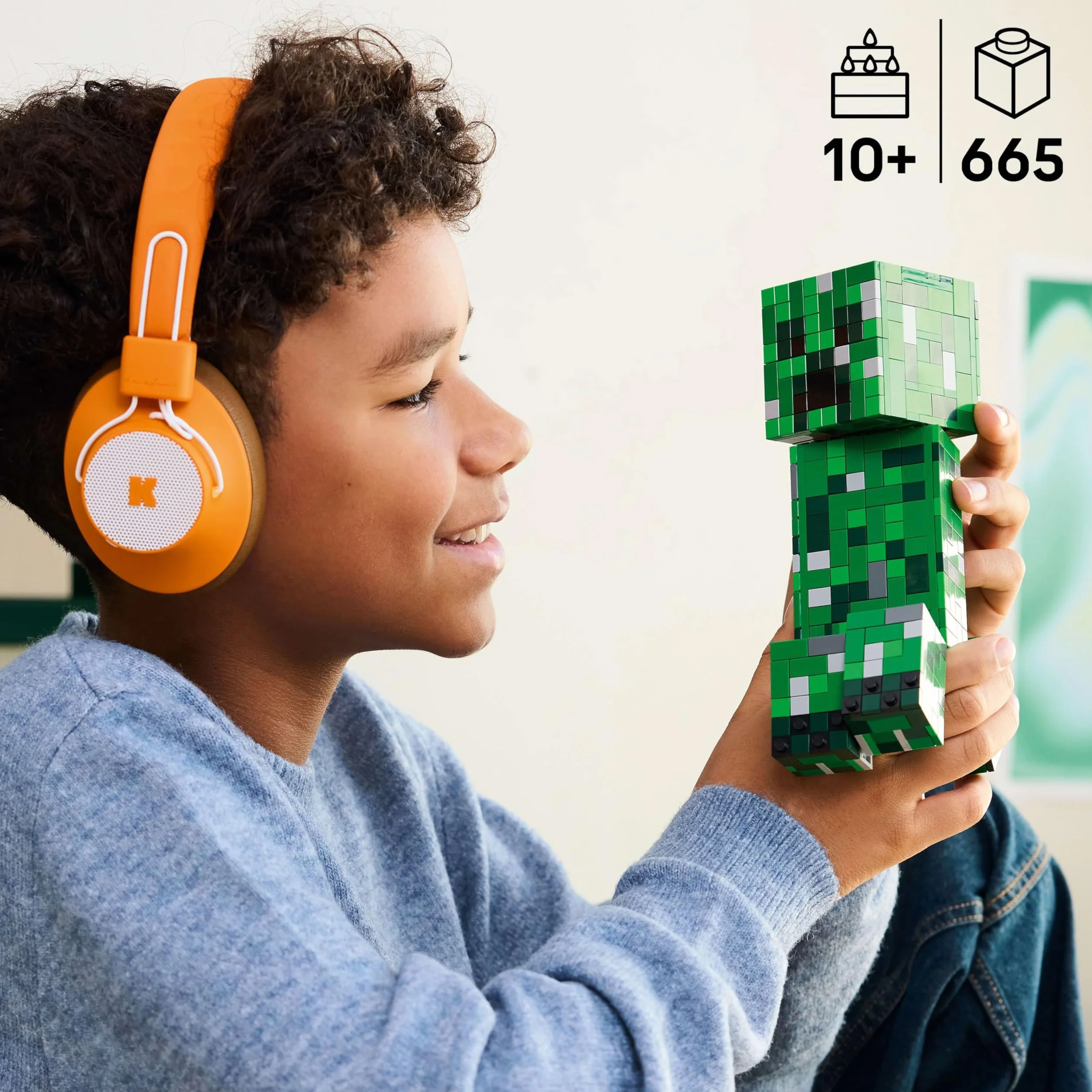 LEGO Minecraft Creeper, zabawka konstrukcyjna dla 10-latka z figurką akcji, zestaw dla gracza i pomysł na prezent dla chłopca i dziewczynki, fana gry wideo, ozdoba do pokoju dziecięcego 21276