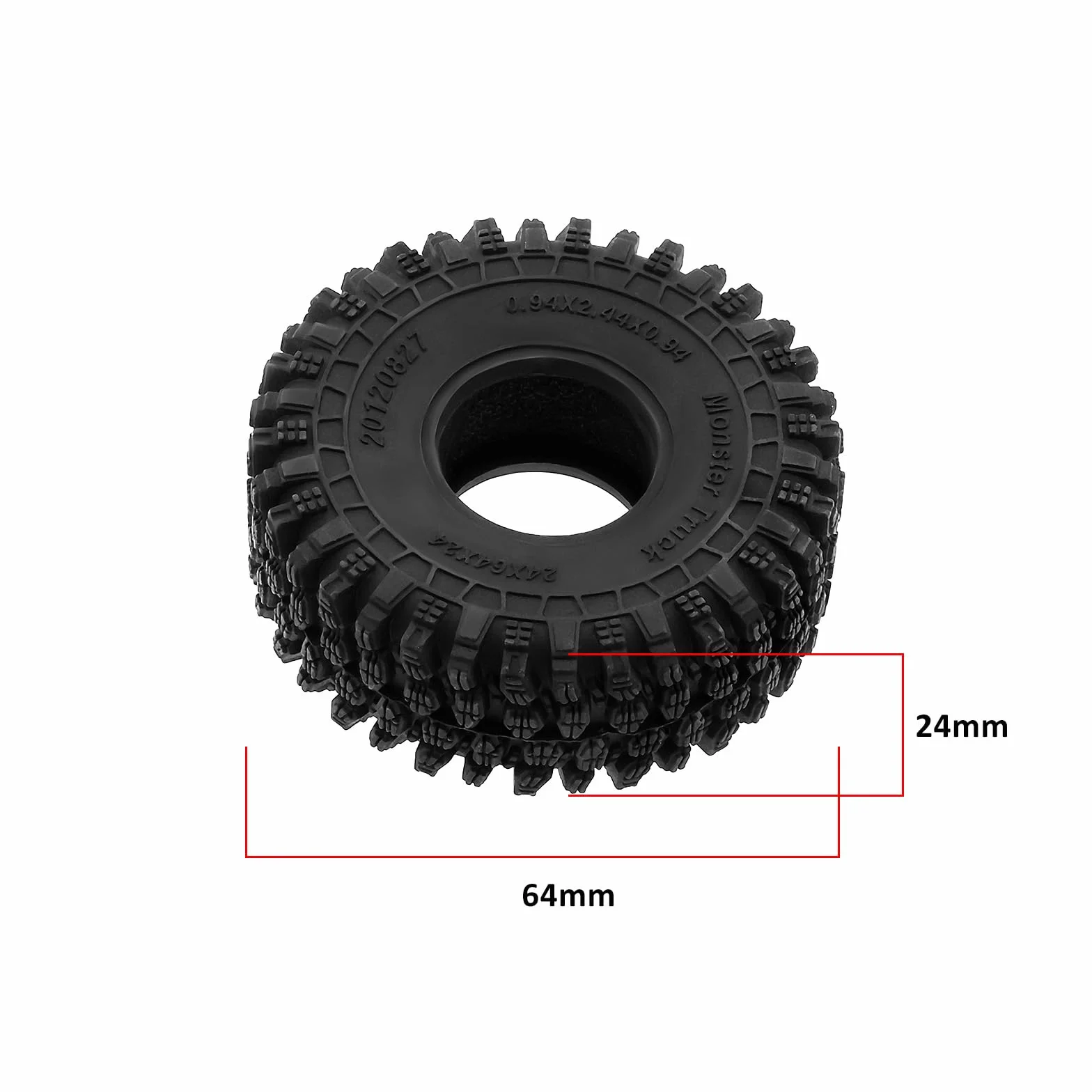 4 szt. 1.0 opony gąsienicowe 64 x 24 mm T1011 koła gąsienicowe RC gąsienicowe gumowe opony kompatybilne z Axial SCX24 AX24 Bronco Gladiator Deadbolt