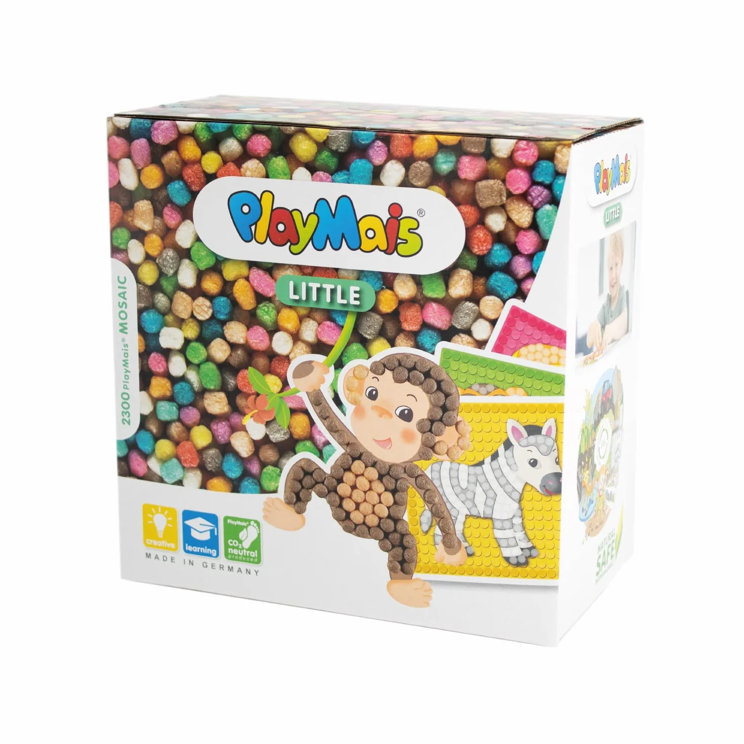 PlayMais MOSAIC Little Zoo kreatywny zestaw do majsterkowania dla dzieci od 3 lat | ponad 2300 sztuk i 6 samoprzylepnych obrazów mozaikowych z zootami | wspiera kreatywność i motorykę motoryczną |