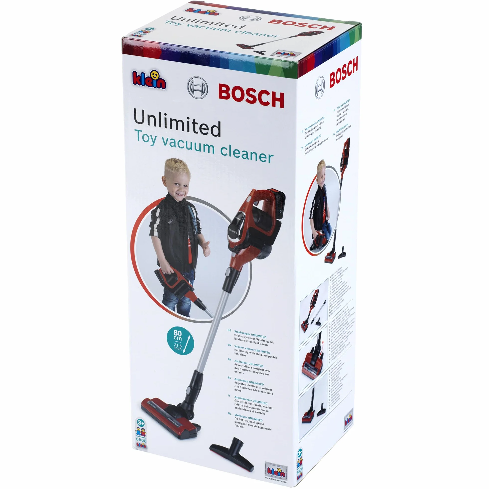 Theo Klein 6808 Odkurzacz Bosch Unlimited z funkcją ssania i dźwięku, zabawka dla dzieci od 3 lat