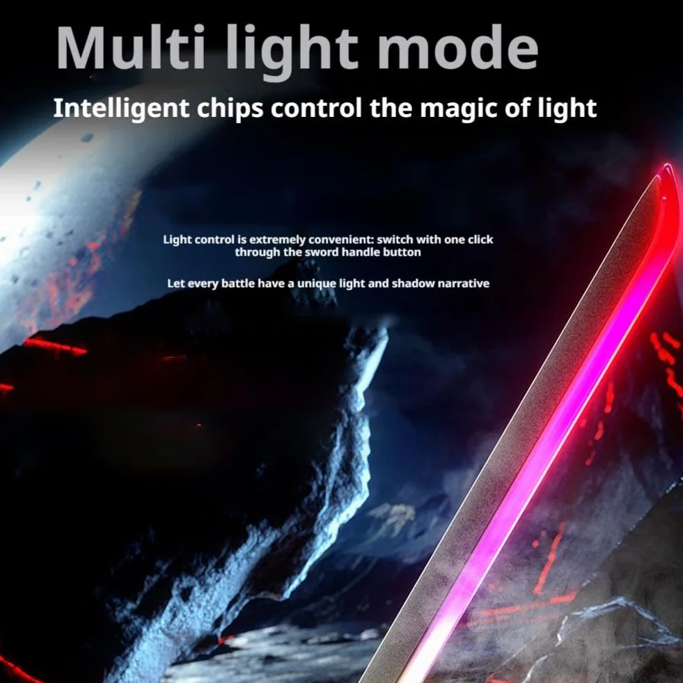 Sparkblade Sword with Sparks,LED Light Up Prop w/Mist Fog Effect,Glowing Cosplay Toys， Rechargeable, Flints Included(Red)