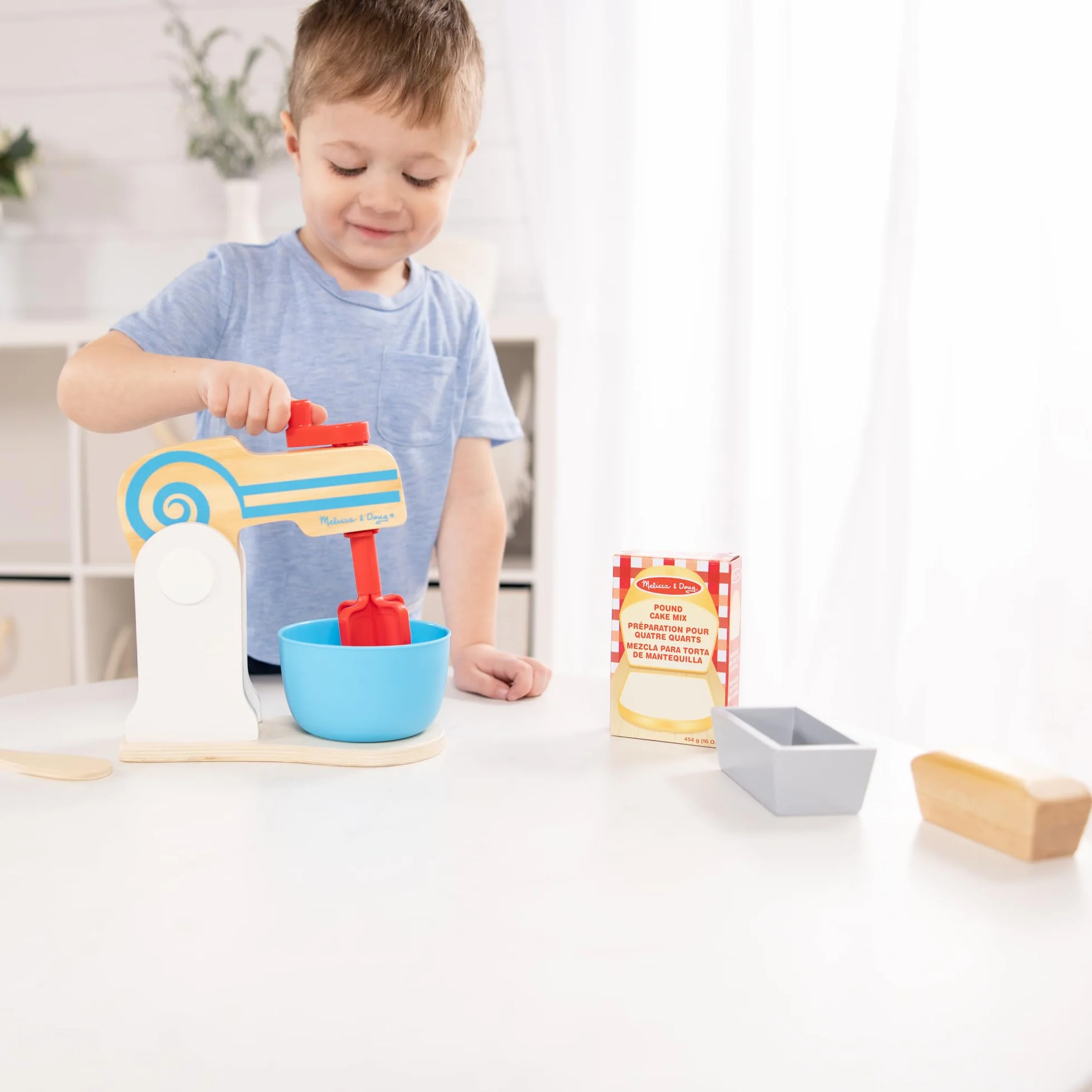 Melissa & Doug Drewniany Zestaw Mikserów do Robienia Ciasta Zabawka dla Dzieci 3+