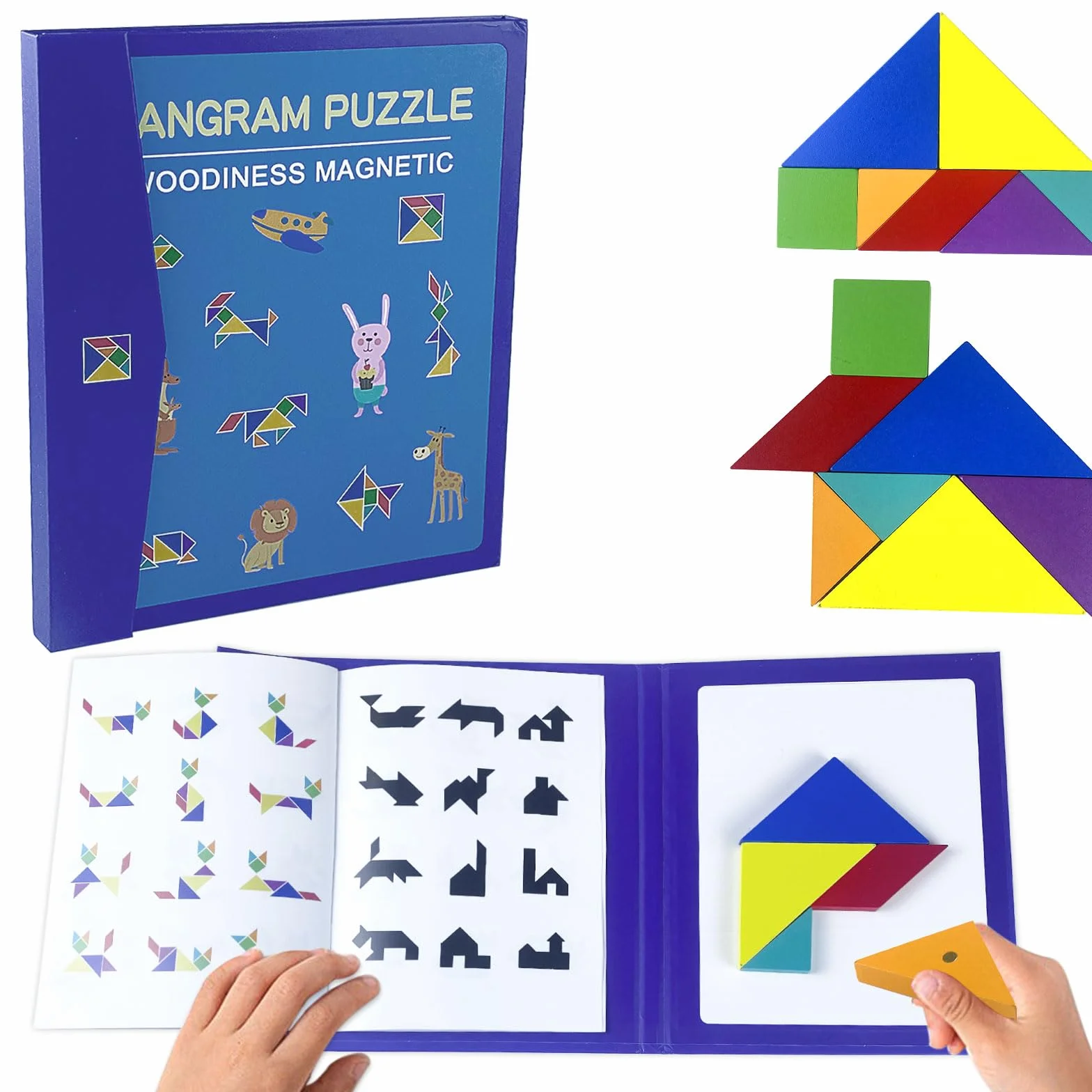 Magnetyczny tangram - geometryczne kształty, puzzle dla dzieci w wieku 3-7 lat