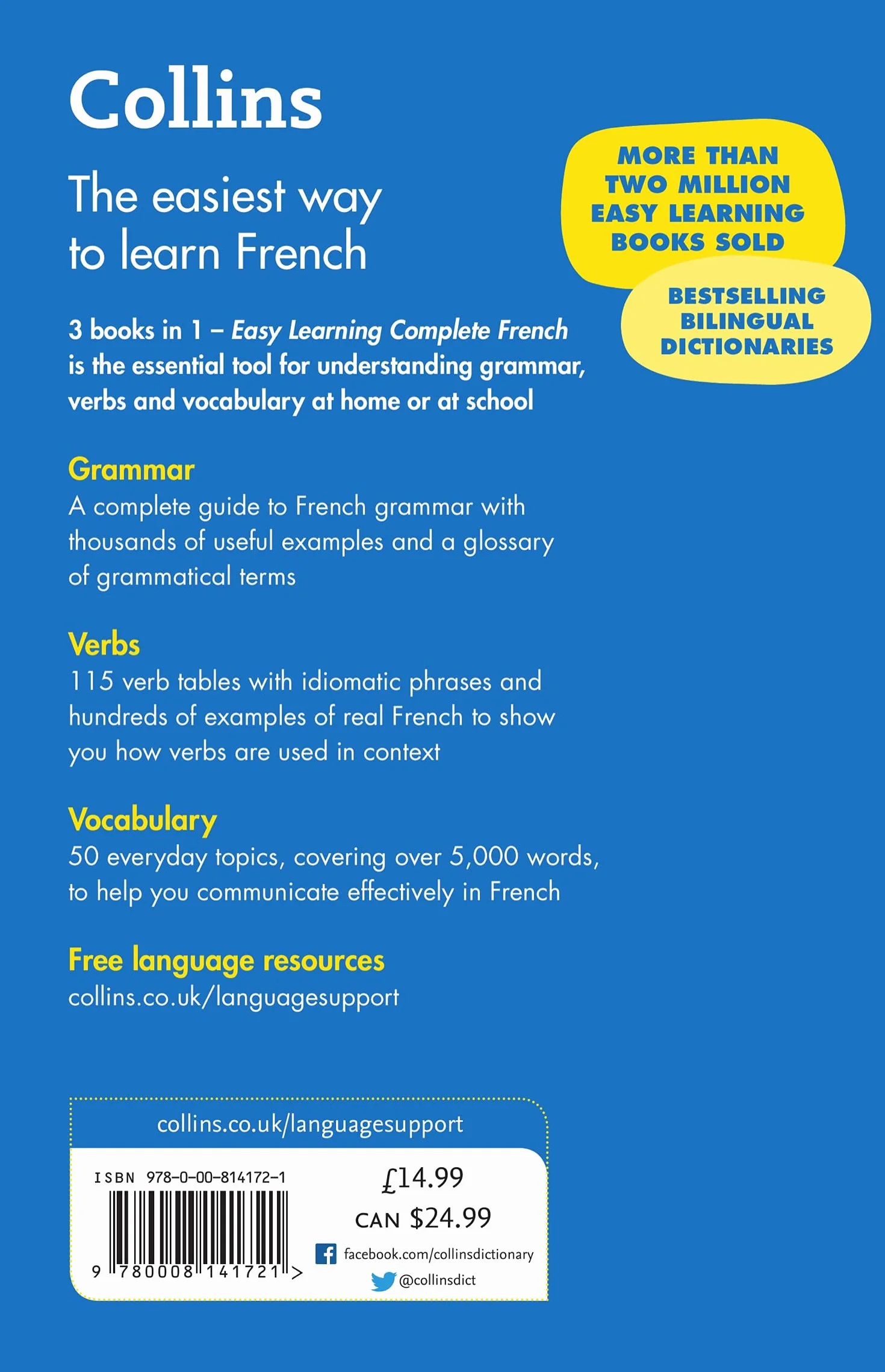 Easy Learning French Complete Grammar, Verbs and Vocabulary (3 books in 1): Trusted support for learning